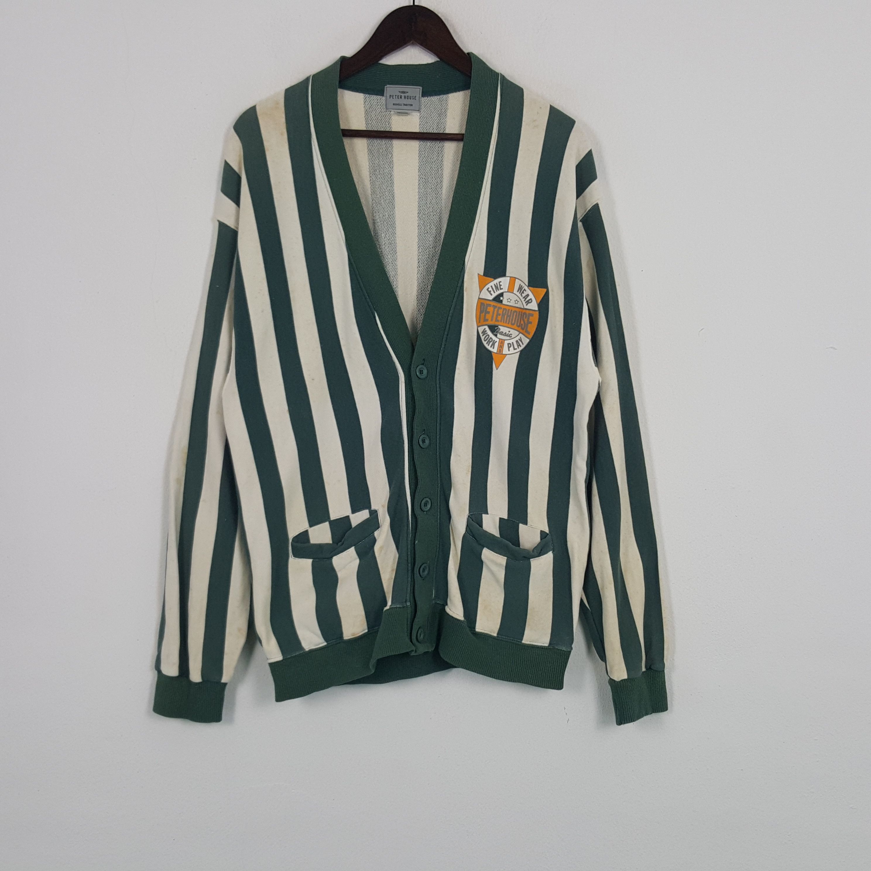 Vintage Vintage Peter House Striped Cardigan Sweater Size US M / EU 48-50 / 2 - 1 Thumbnail