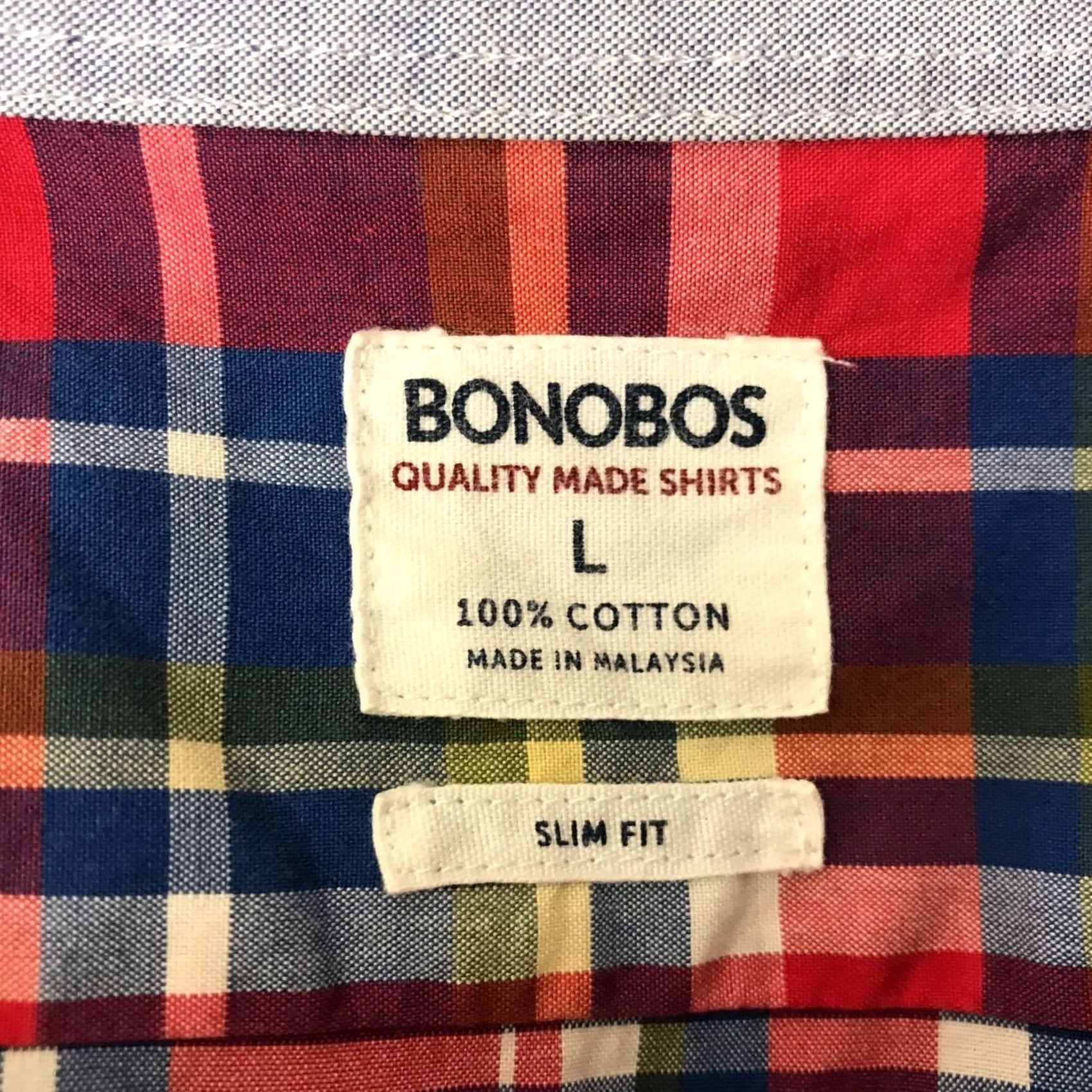 Bonobos BONOBOS Mens Large Plaid Button Shirt 100% Cotton Long Sleeve Size US L / EU 52-54 / 3 - 6 Thumbnail