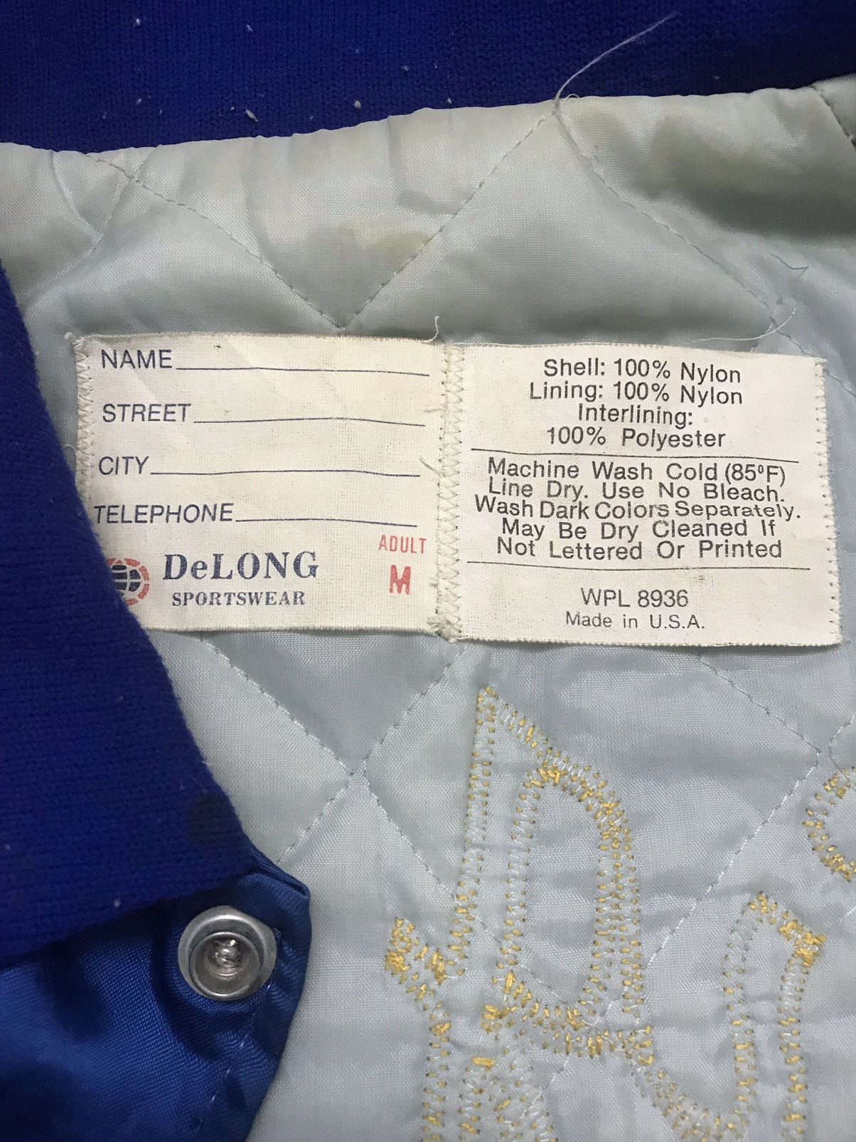 Delong × Vintage Delong Varsity Embroidered Nylon Jacket Size US M / EU 48-50 / 2 - 8 Thumbnail