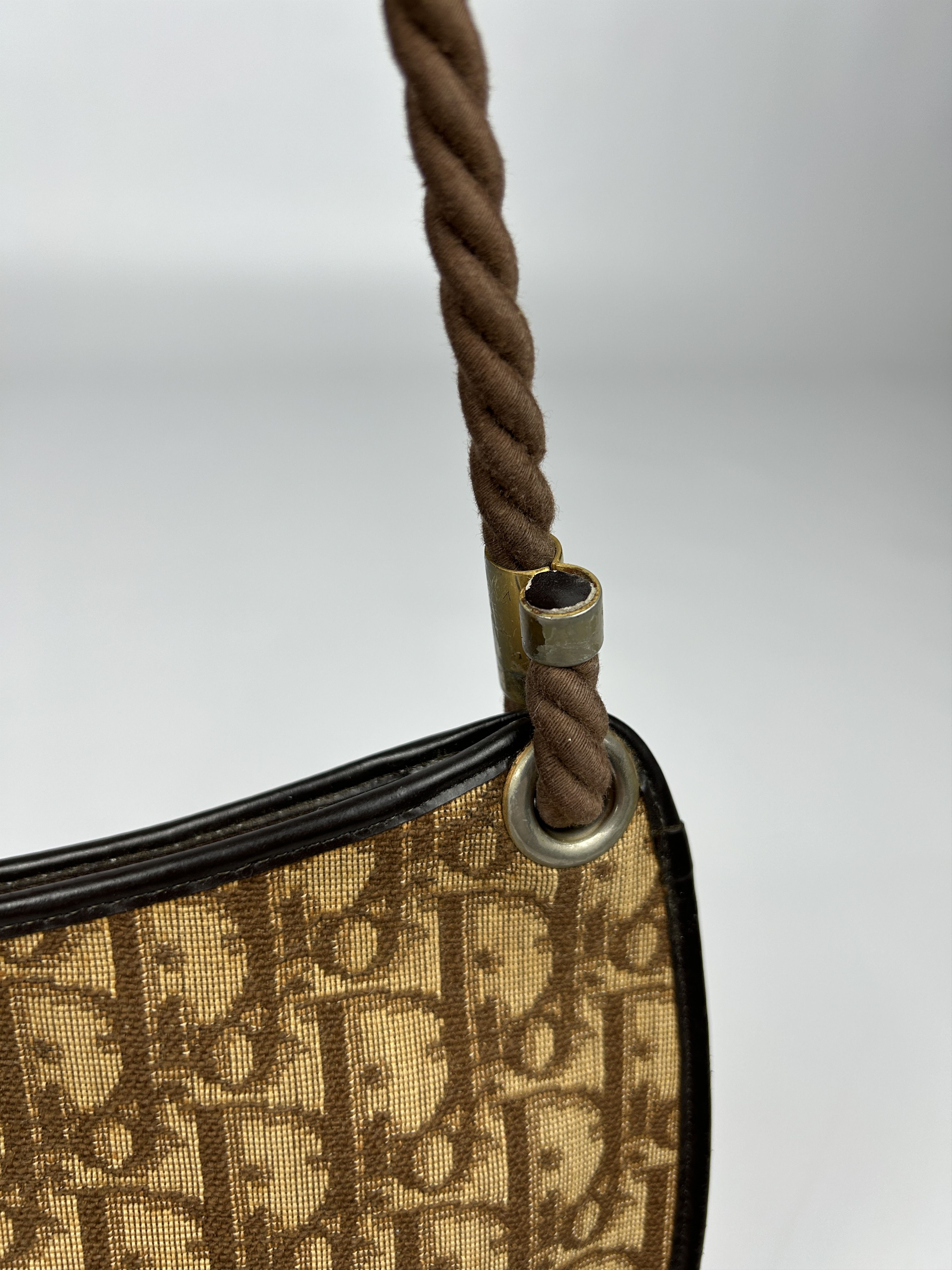 Dior Vintage 80s Dior trotter oblique monogram rope shoulder bag Size ONE SIZE - 11 Thumbnail