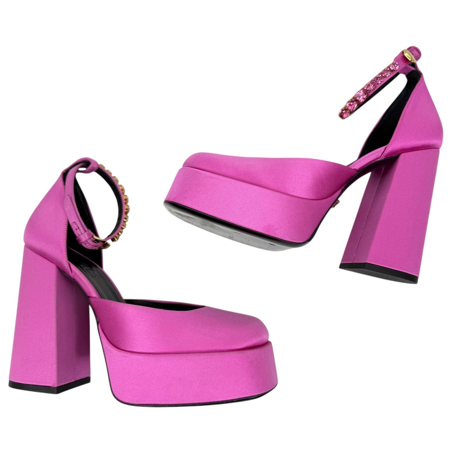 Versace NEW Versace Aevital Medusa Platform Crystals Pumps Pink 37 Size US 7 / IT 37 - 10 Thumbnail
