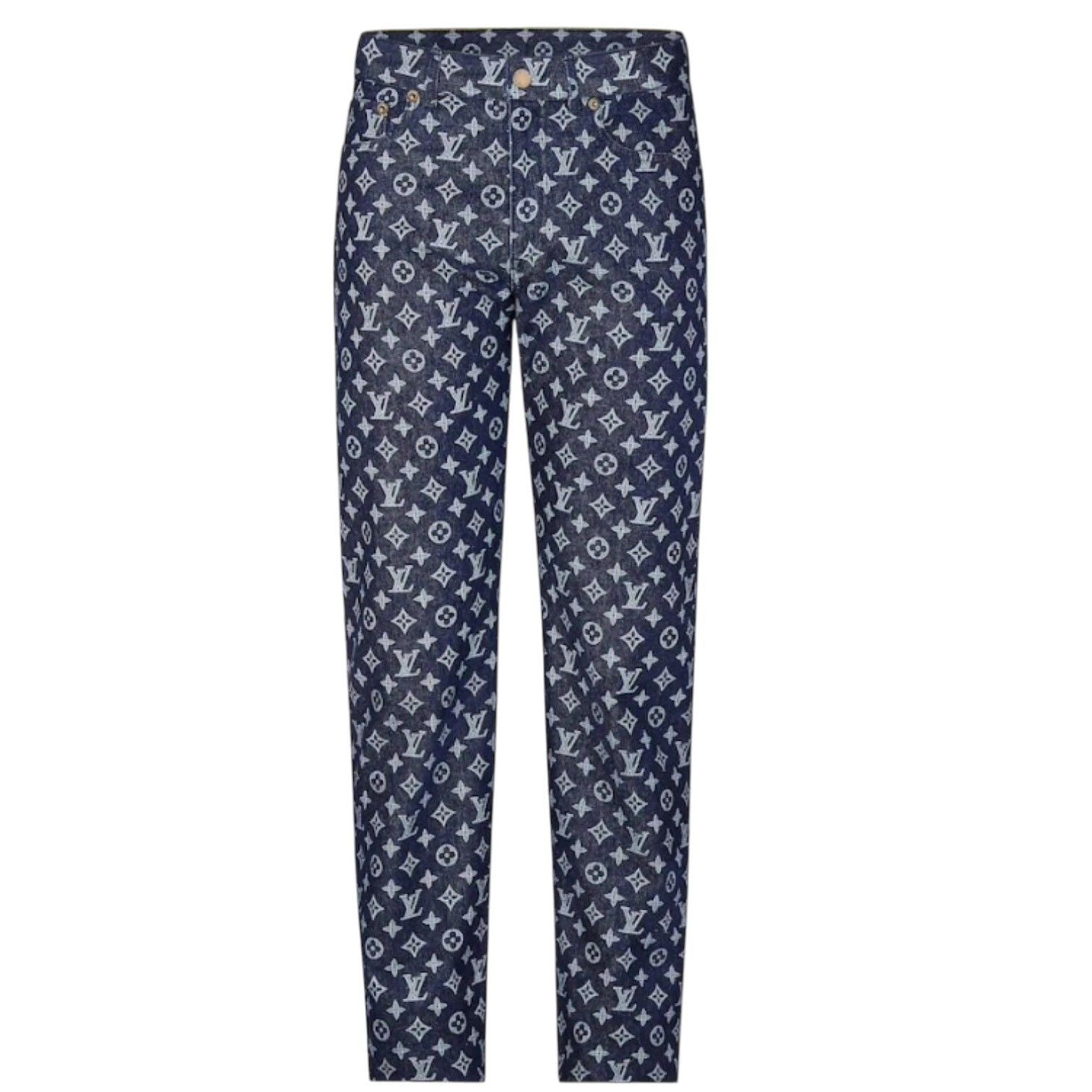 Louis Vuitton Kim Jones Monogram Denim Jeans Blue Size US 28 / EU 44 - 1 Thumbnail