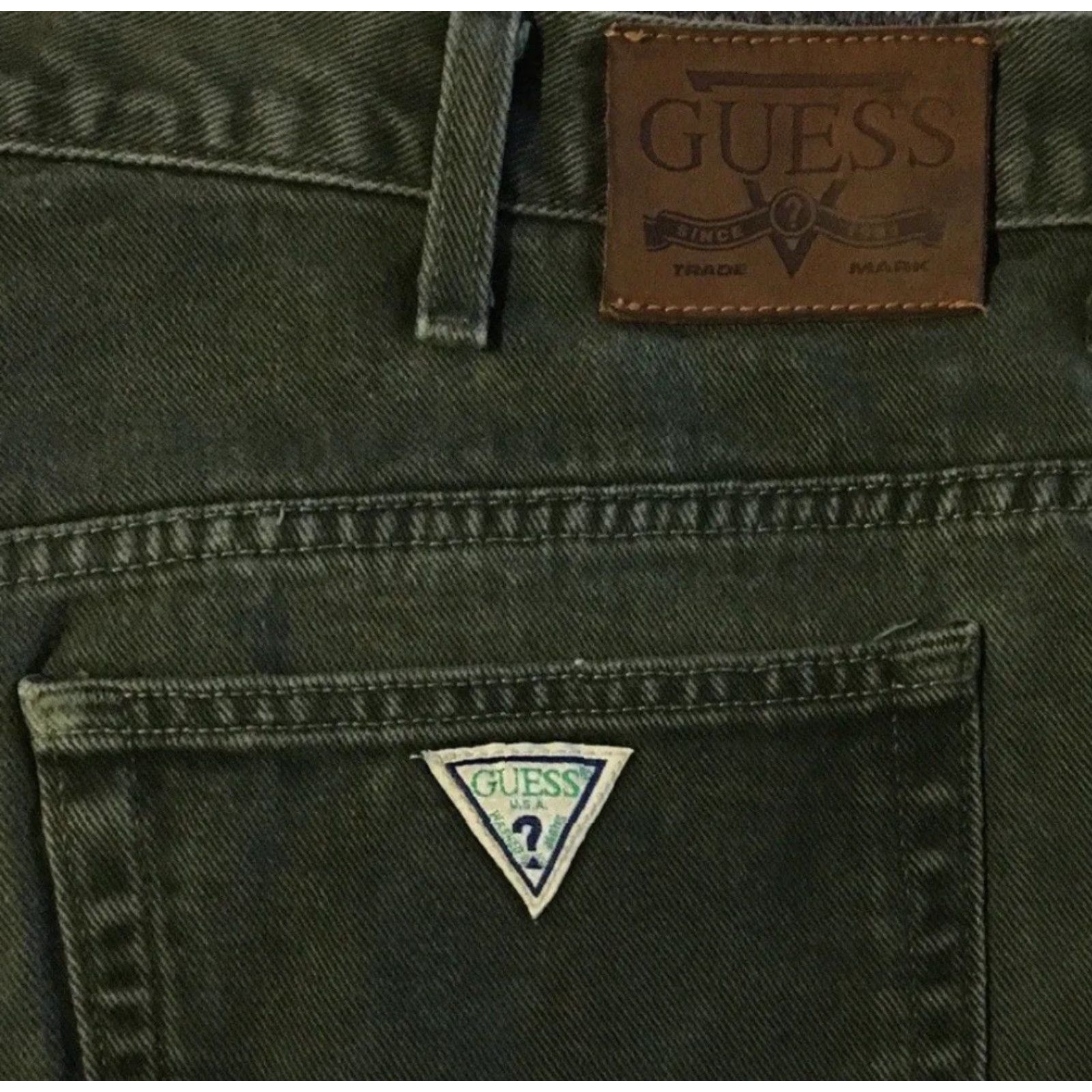 Guess VINTAGE GUESS Jeans Tapered 40 USA Green Distressed 90s 80s Y2K Grunge Hip Hop Skate Mens Jeans Size US 40 / EU 56 - 3 Thumbnail