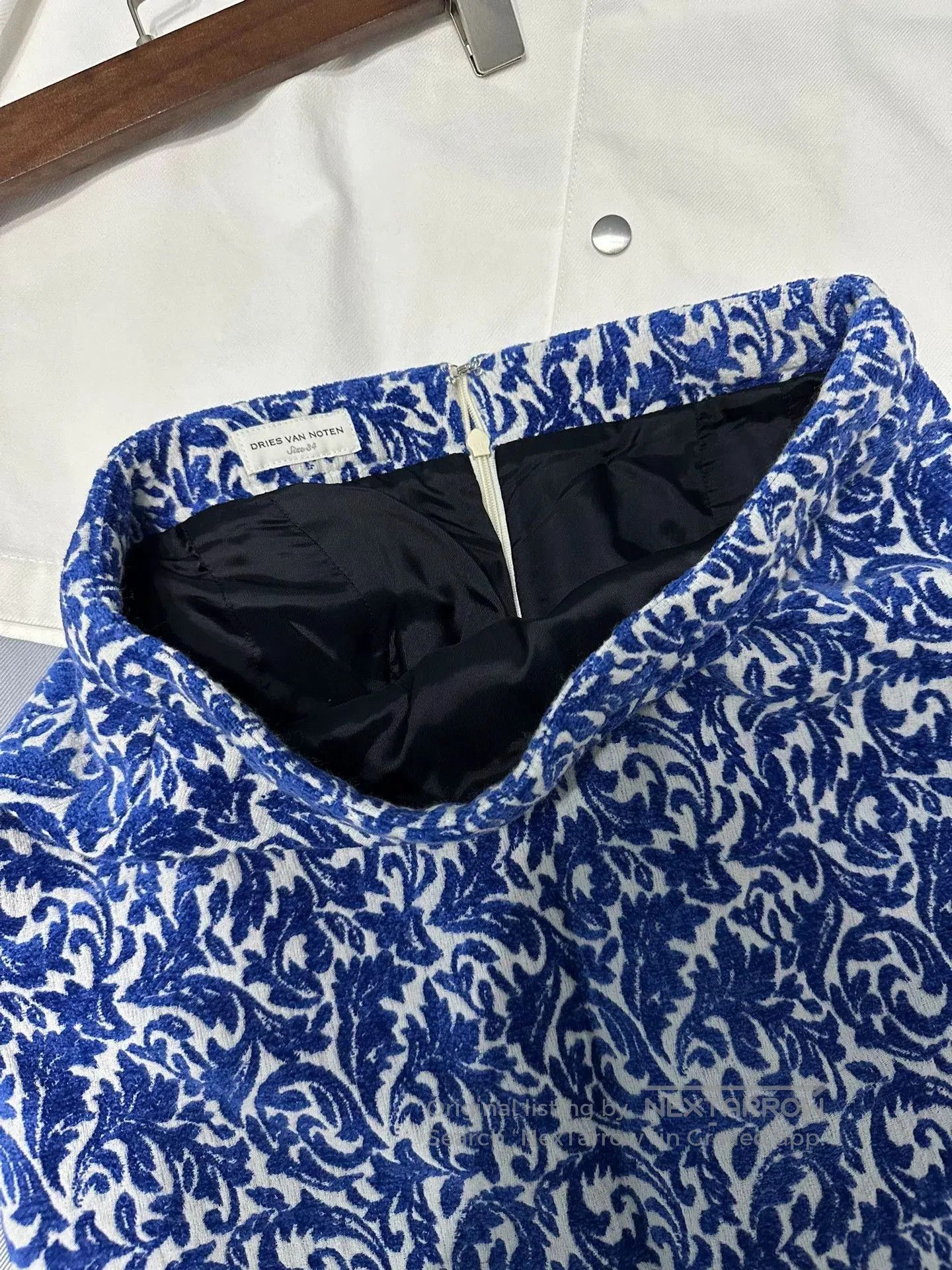 Dries Van Noten Dries Van Noten Blue Floral Skirt. Size 26" / US 2 / IT 38 - 4 Thumbnail