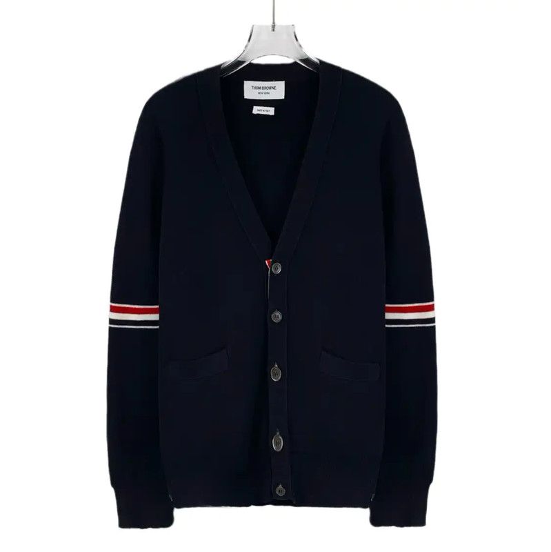 Thom Browne Thom Browne Navy Cotton Women's Cardigan 0089 Size M / US 6-8 / IT 42-44 - 1 Thumbnail