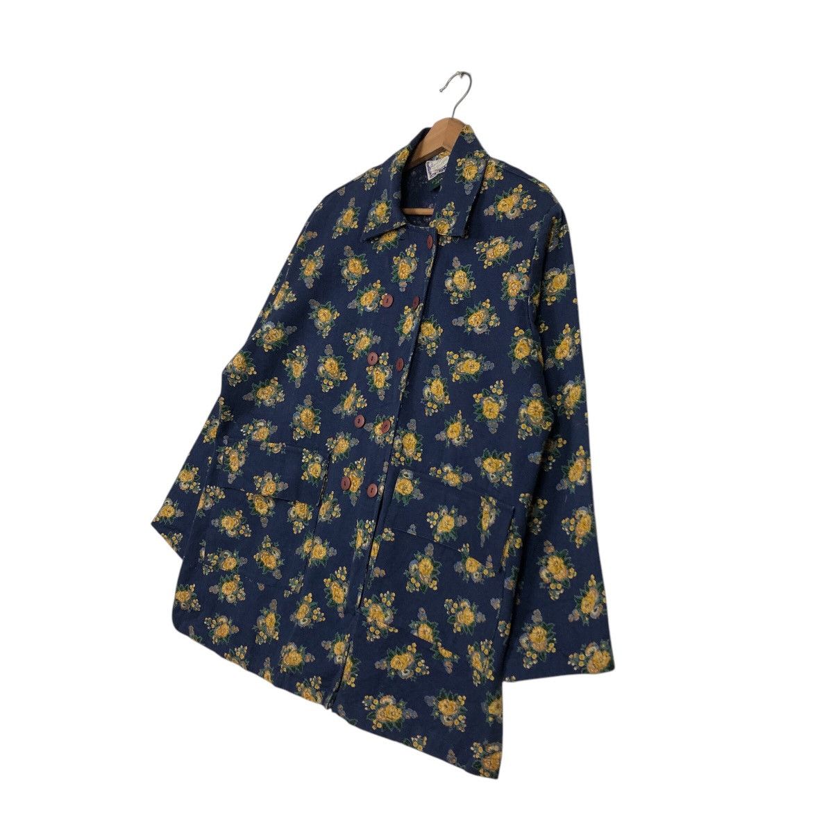 45rpm 📌Vintage Chore Jacket Button Floral Design Barakura English Size M / US 6-8 / IT 42-44 - 3 Thumbnail