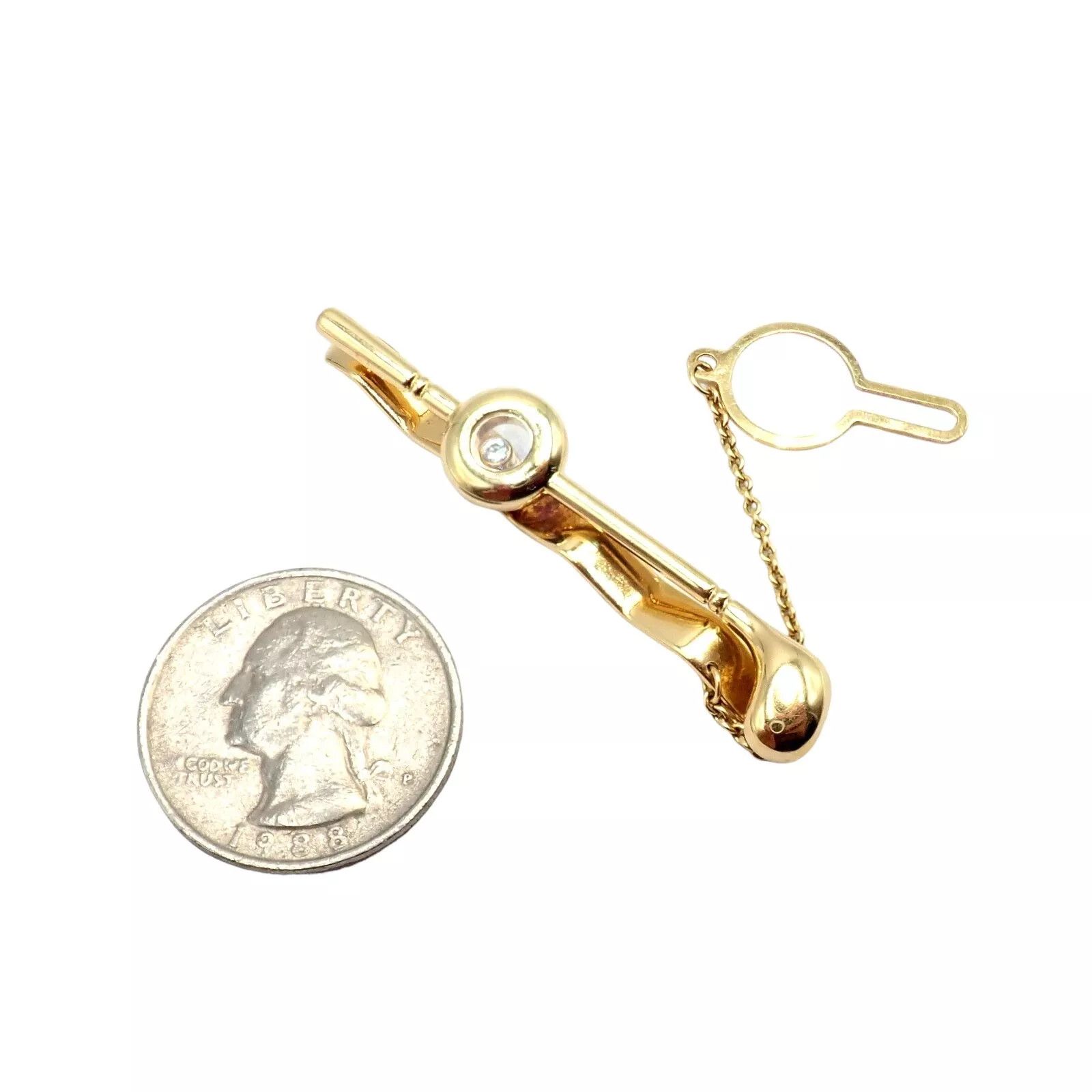 Chopard 18k Yellow Gold Happy Diamond Golf Club Tie Clip Size ONE SIZE - 3 Thumbnail