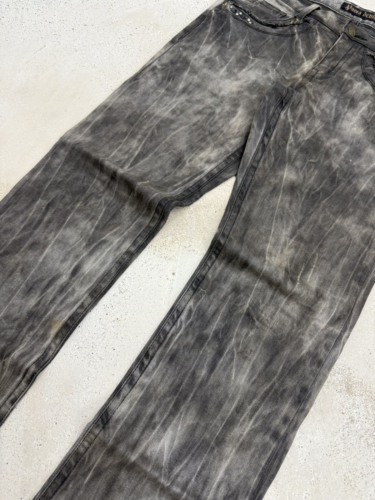 Hysteric Glamour Pasta Denim Studded Shadow Wash Claw Mark Jeans Size US 30 / EU 46 - 5 Thumbnail