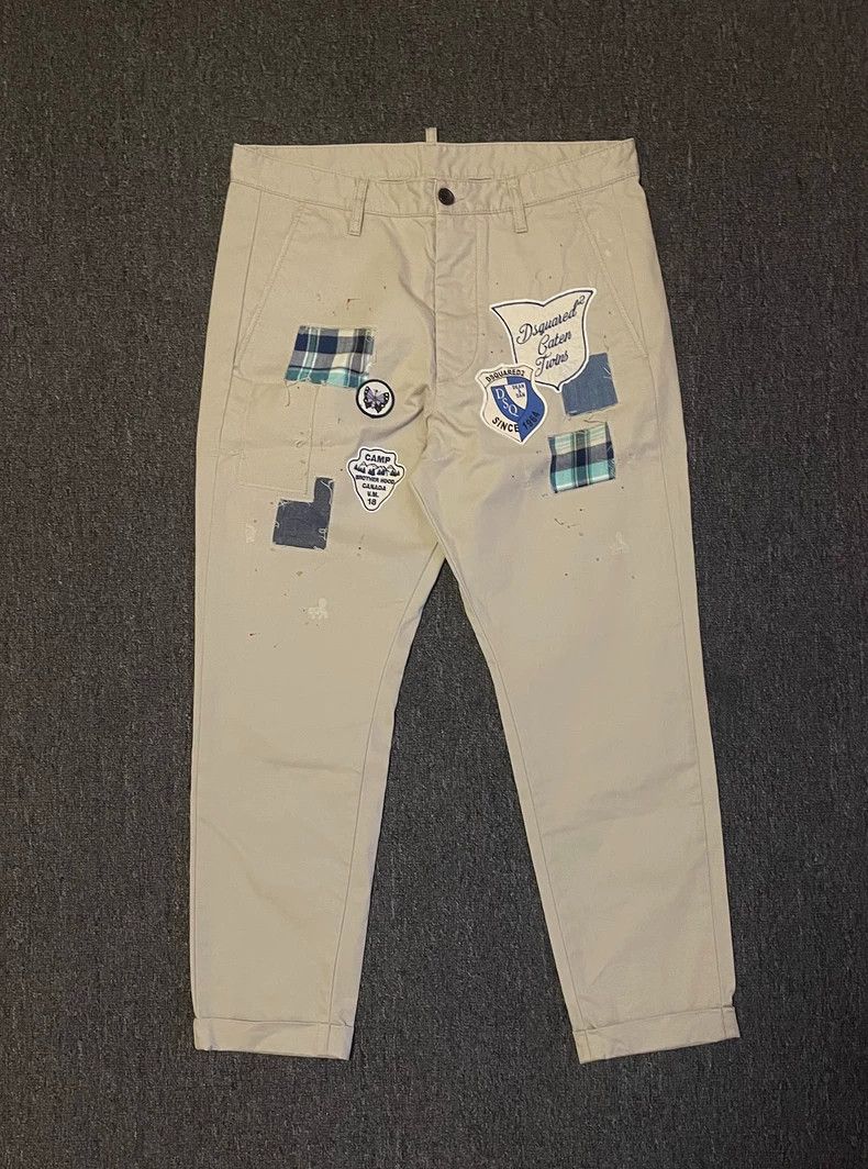 Dsquared2 Dsquared2 Khaki Casual Pants with Patches-yf Size US 34 / EU 50 - 1 Thumbnail