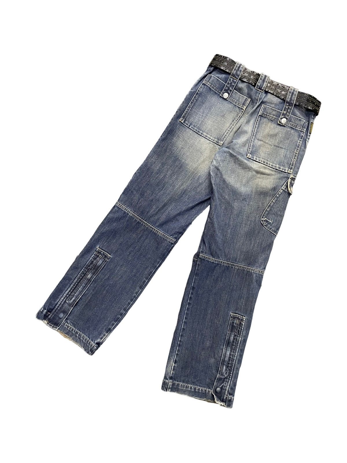 Armani × Designer Vintage Armani Cargo Baggy Jeans Zip Up Ankle With Belt Size US 30 / EU 46 - 9 Thumbnail