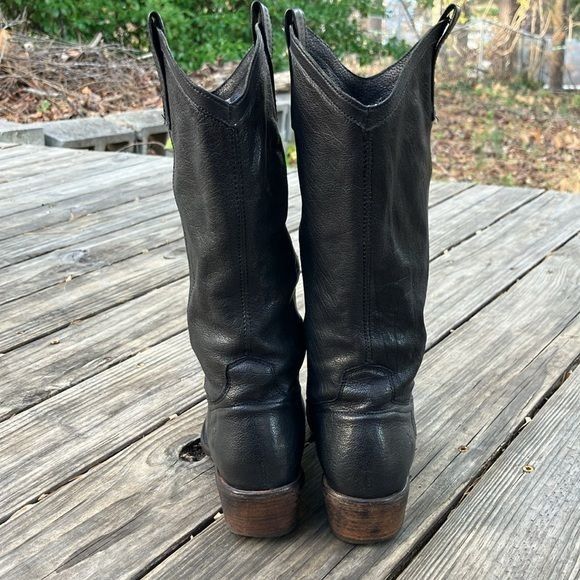 Frye Frye Carson Black Leather Tall Western Cowboy Boots Size 8 B Size US 8 / IT 38 - 4 Thumbnail