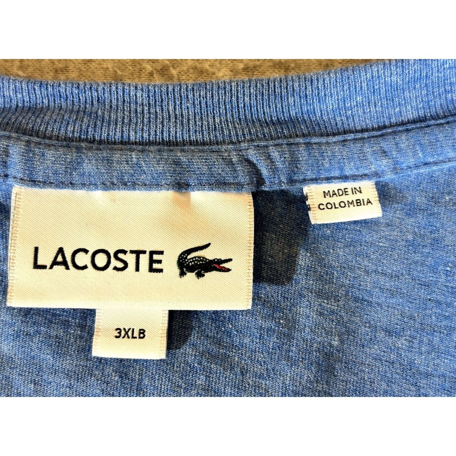 Lacoste Lacoste Shirt Mens 3XL Blue Script Graphic Short Sleeve Crew Tee Big Tall 3XLB Size US XXL / EU 58 / 5 - 7 Thumbnail