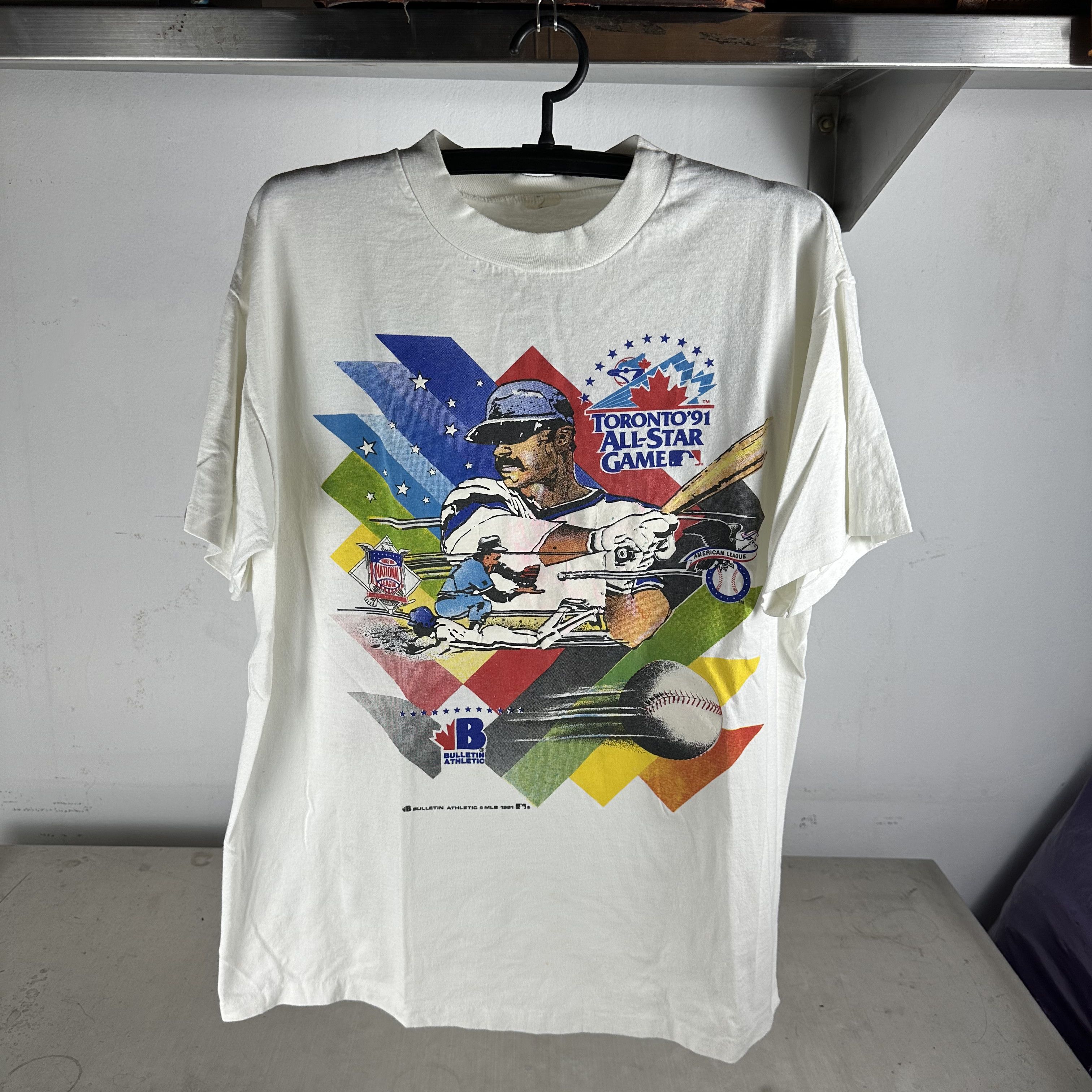 Vintage 1991 MLB Toronto All-star Game Bulletin Athletic T-shirt Size US XL / EU 56 / 4 - 1 Thumbnail