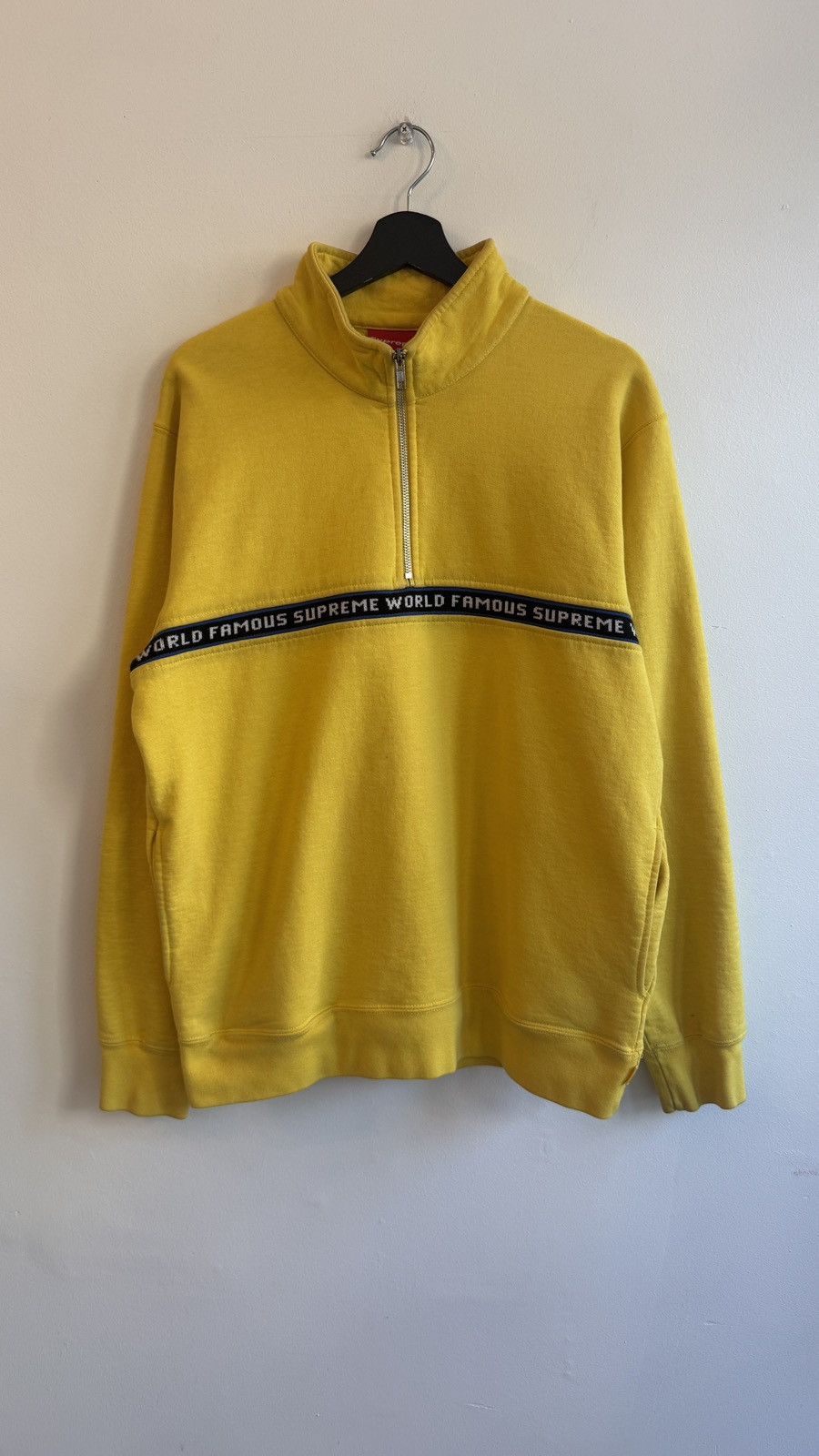 Hype × Streetwear × Supreme Yellow Supreme World Famous 1/4 Zip 