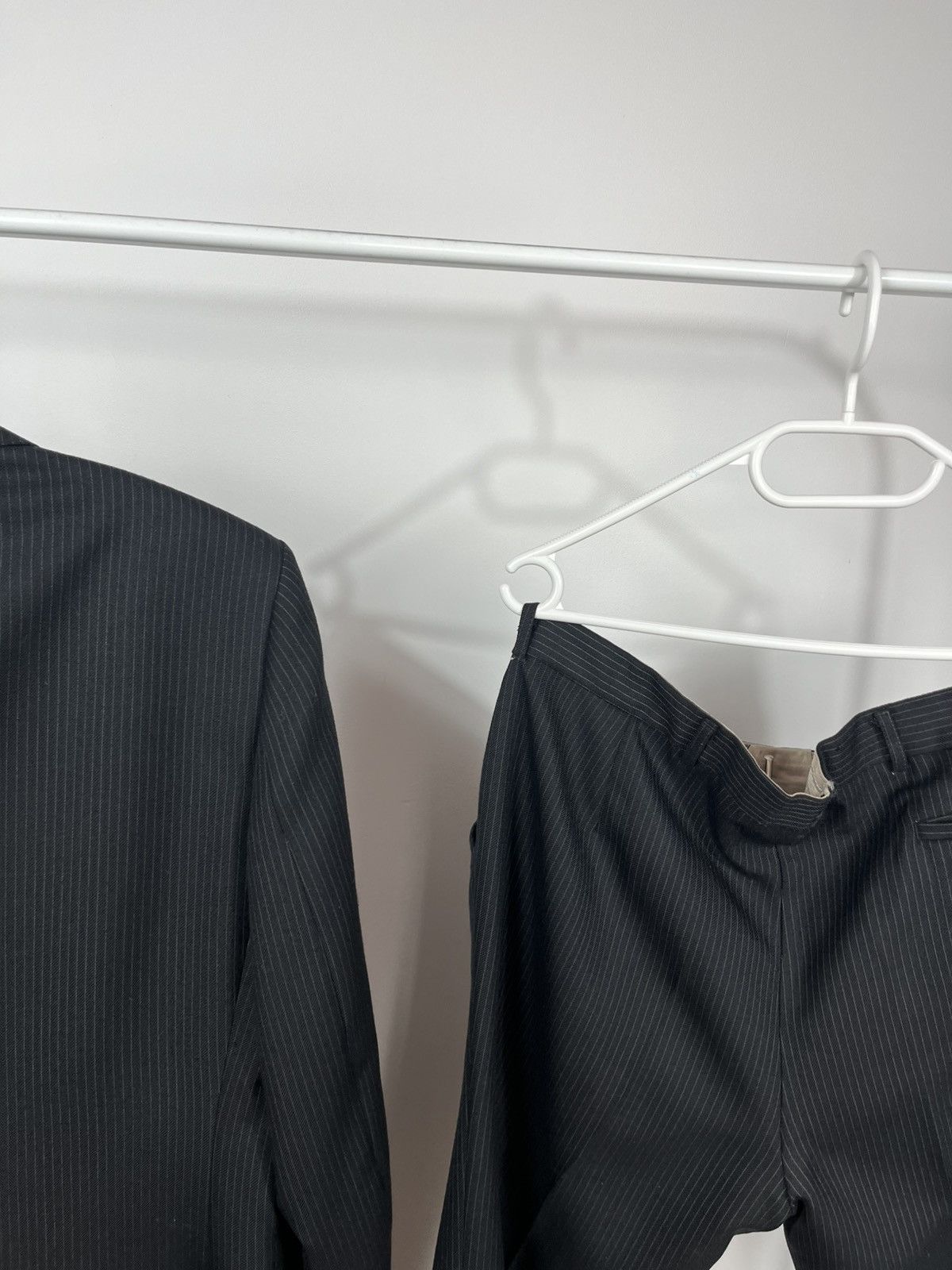 Other Vintage Black Pinstripe Suit Wool Blend Size 52 Formal Set Size 42R - 14 Thumbnail
