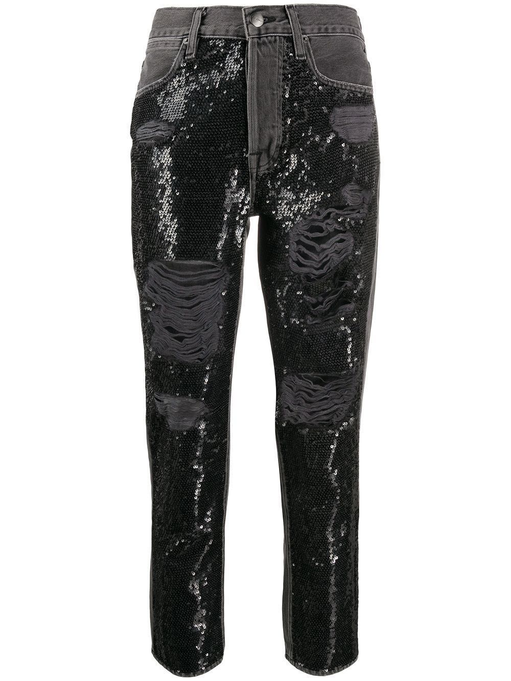 Frame *** Frame Sequin Ripped Jeans Basque Rips Jeans Black ( 27 ) Size 27" / US 4 / IT 40 - 3 Thumbnail