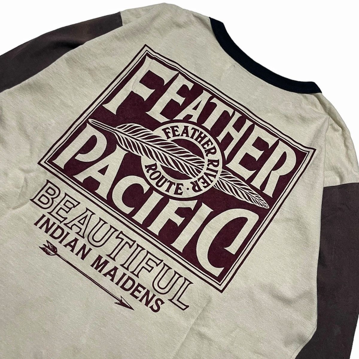Japanese Brand Rugged Style Raglan Tshirt Indian Head Feather Pacific Size US M / EU 48-50 / 2 - 10 Thumbnail