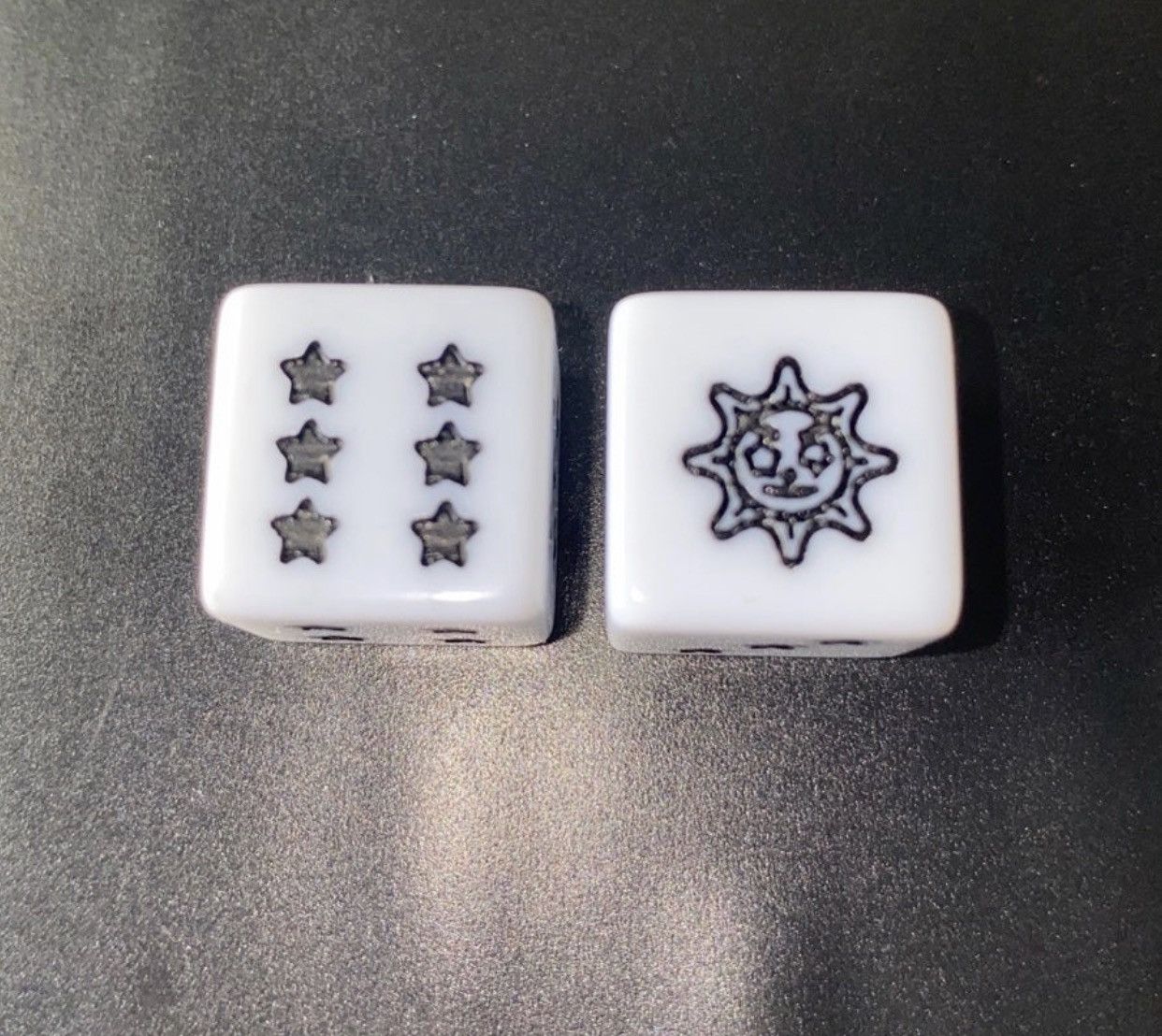 Glo Gang Pair 2x Glo Gang Dices Set White/Black Chief Keef NEW 1.5CM Size ONE SIZE - 1 Thumbnail