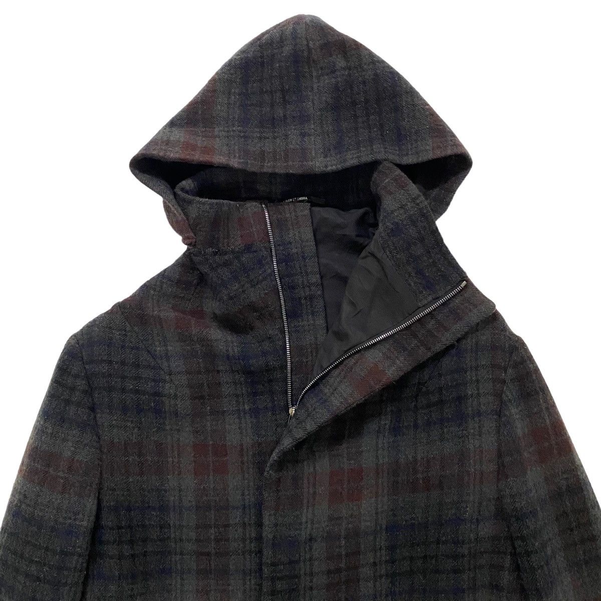 Lumen Et Umbra ✨Men's wool checked hoodie zipper jacket size 44 Size US M / EU 48-50 / 2 - 4 Thumbnail