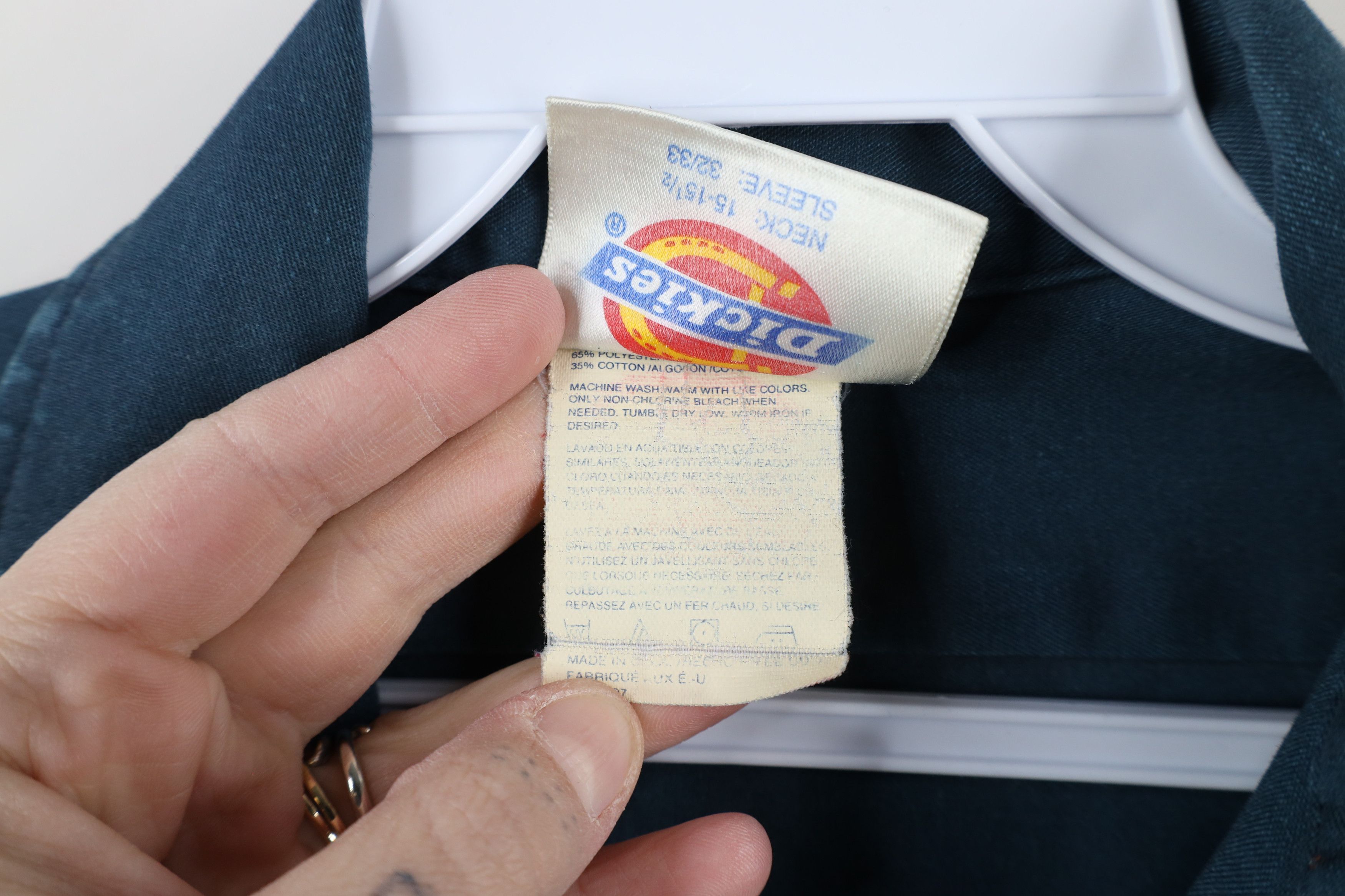 Dickies × Vintage Vintage 90s Dickies Workwear Button Shirt Teal USA Size US M / EU 48-50 / 2 - 10 Thumbnail