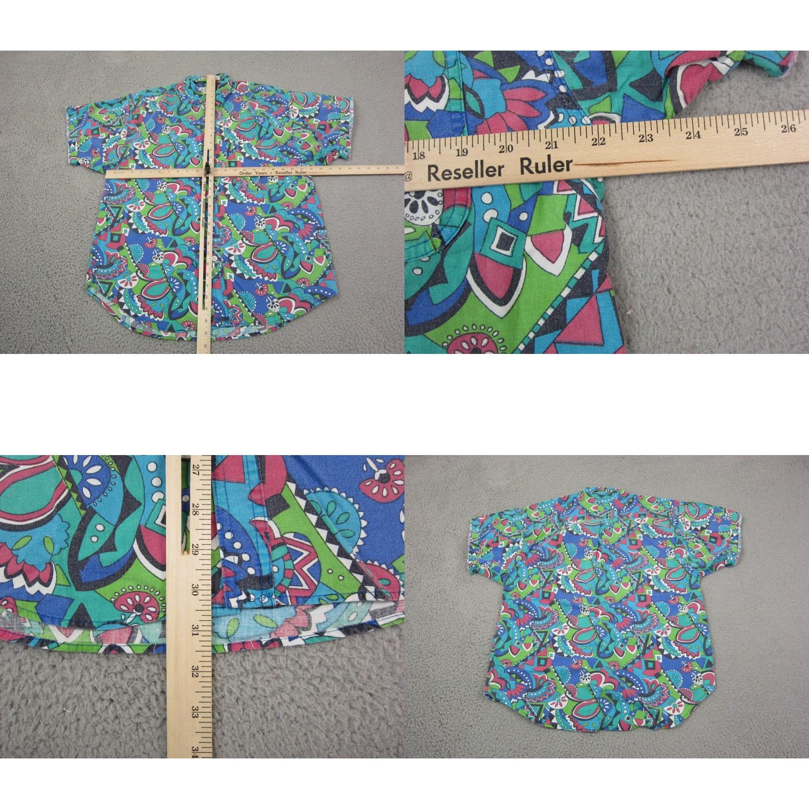 Vintage VINTAGE Impact Shirt Adult Small Blue Pink Paisley Festival Hawaiian Mens Size US S / EU 44-46 / 1 - 8 Thumbnail