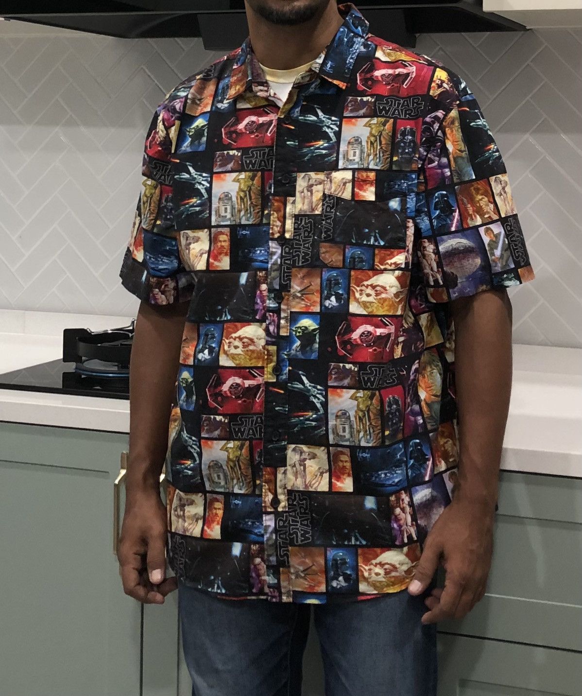 Star Wars Star Wars Full Printed Short Sleeve Button Up Size US XL / EU 56 / 4 - 4 Thumbnail