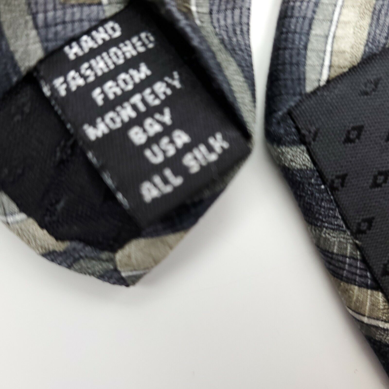 Vintage Monterey Bay J. Blades & Co. Abstract Gray Silk Tie Wide Size ONE SIZE - 4 Thumbnail