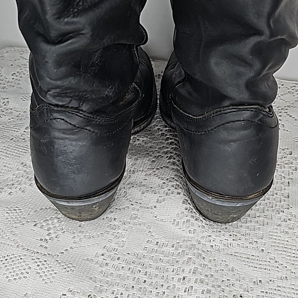 The Unbranded Brand Shyanne Patsy Shy slouch cowgirl black leather boots sz 6.5 Size US 6.5 / IT 36.5 - 6 Thumbnail