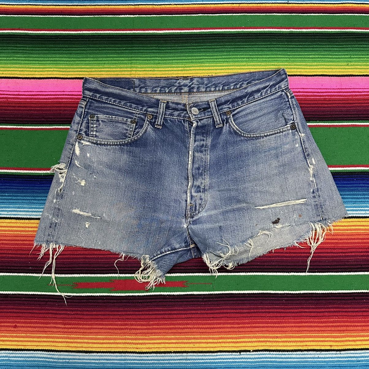 Levi's Distress Denim Levis Short Big E💥 Size US 32 / EU 48 - 1 Thumbnail