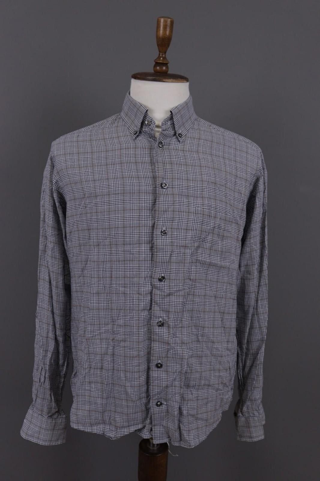 Eton Eton Slim Fit Gray Check Dress Shirt Size 43 / 17 / XL Size US XL / EU 56 / 4 - 1 Thumbnail