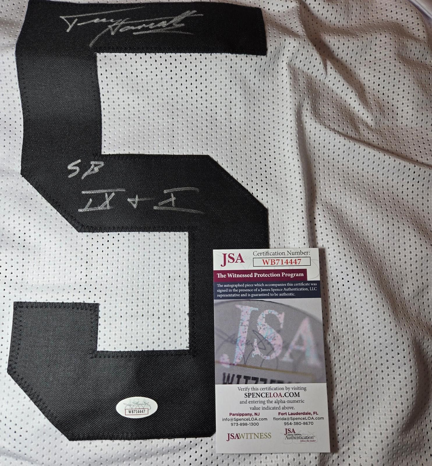 Other Terry Hanratty Signed & Insc Custom Football Jersey coa (XL) Size ONE SIZE - 4 Thumbnail