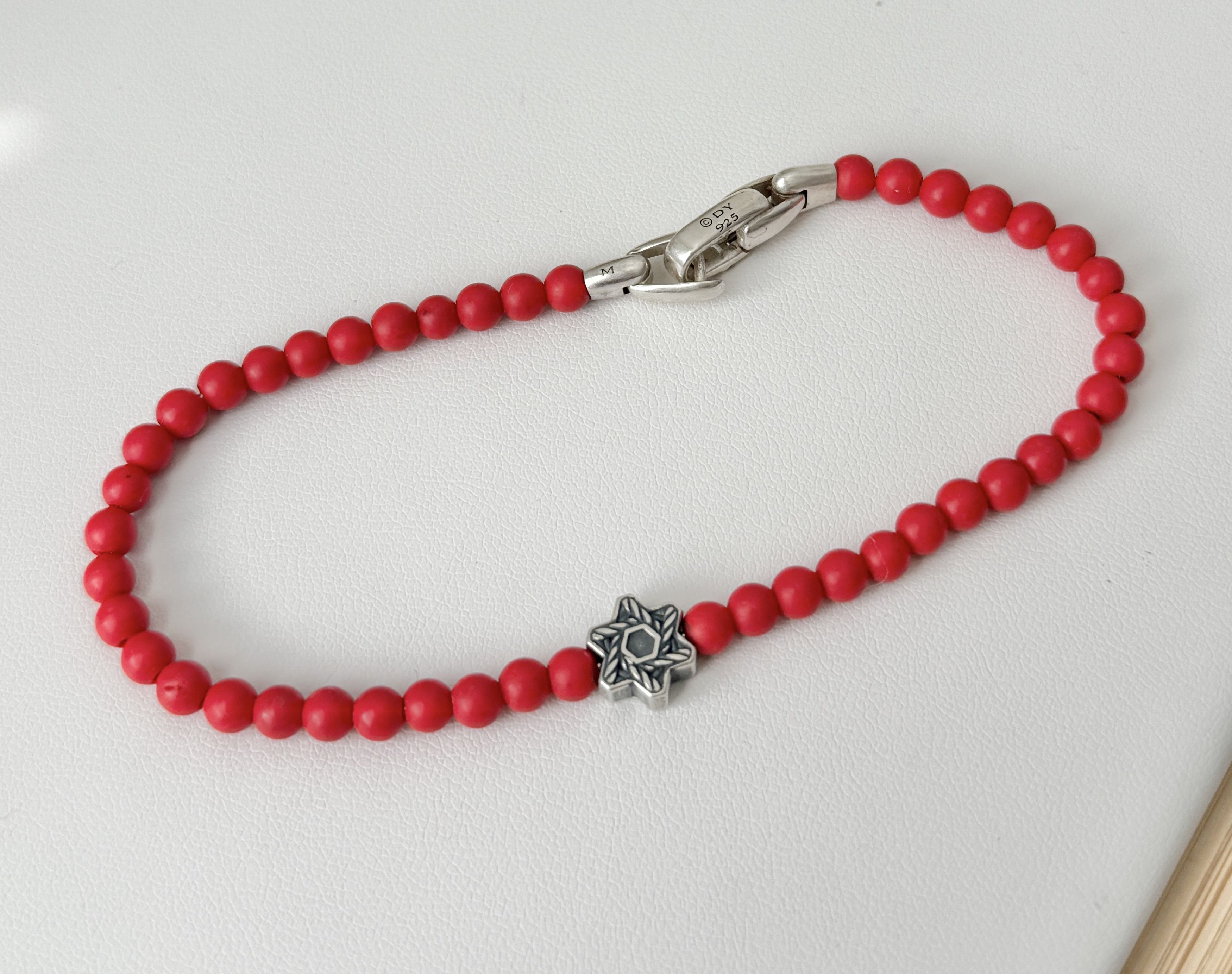 David Yurman David Yurman Silver Red Coral Spiritual Bead Bracelet Size ONE SIZE - 3 Thumbnail