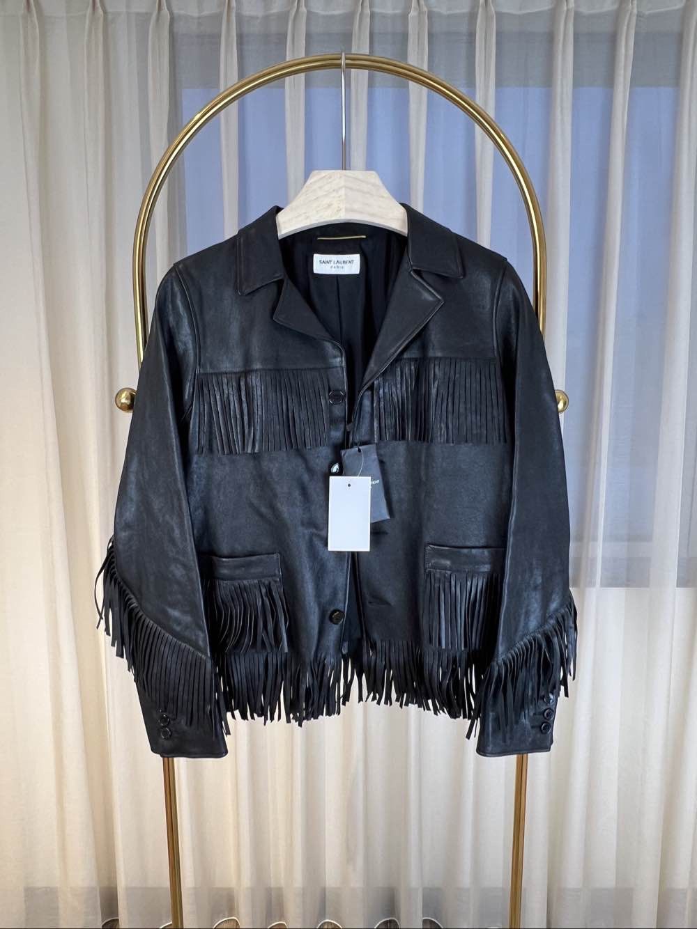 Saint Laurent Paris Saint Laurent Fringe Leather Jacket Size 38 Size S / US 4 / IT 40 - 1 Thumbnail