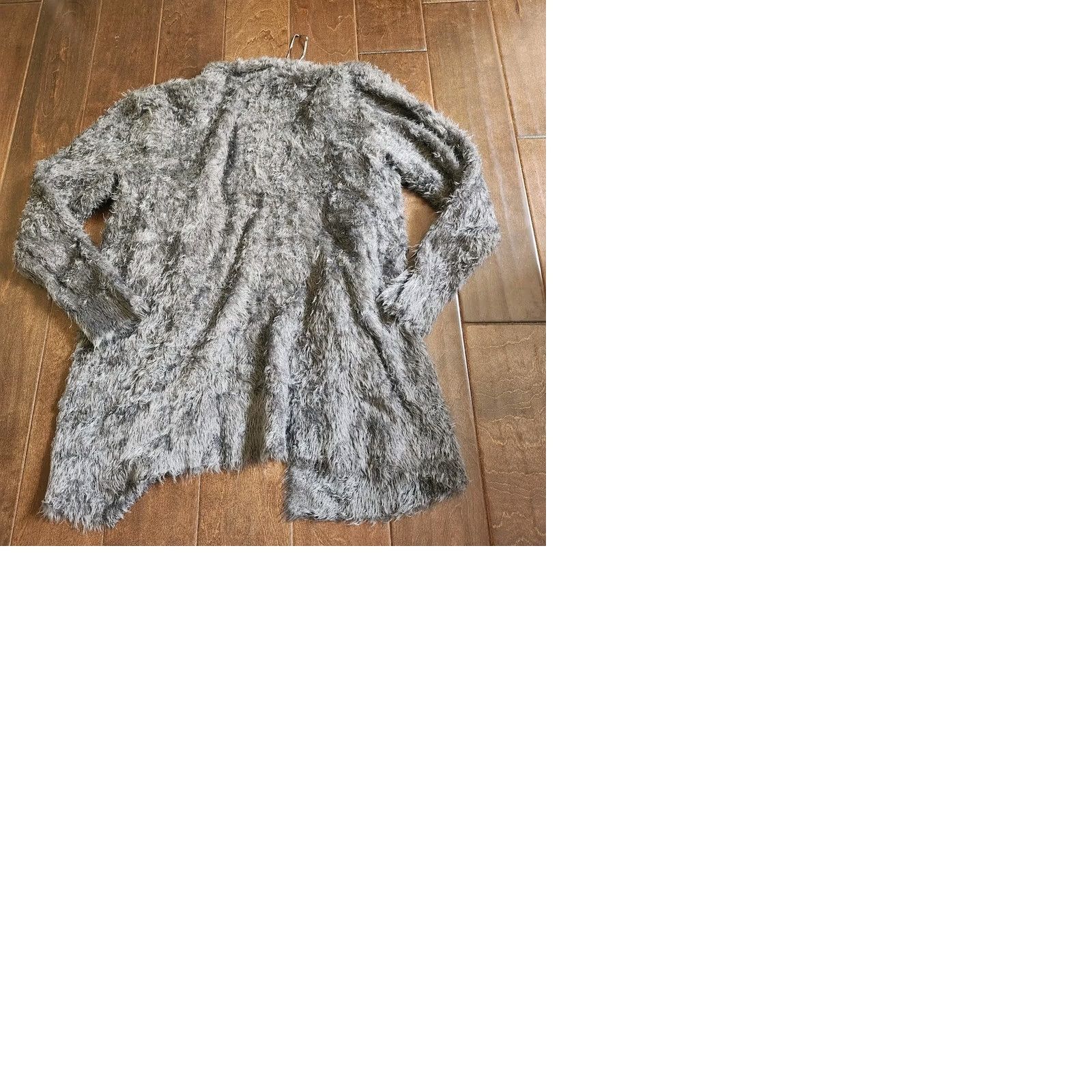 Sears Simply Styled By Sears Women's Cardigan Gray Open Front Fur Knit Coat M 90s Womens Size M / US 6-8 / IT 42-44 - 10 Thumbnail