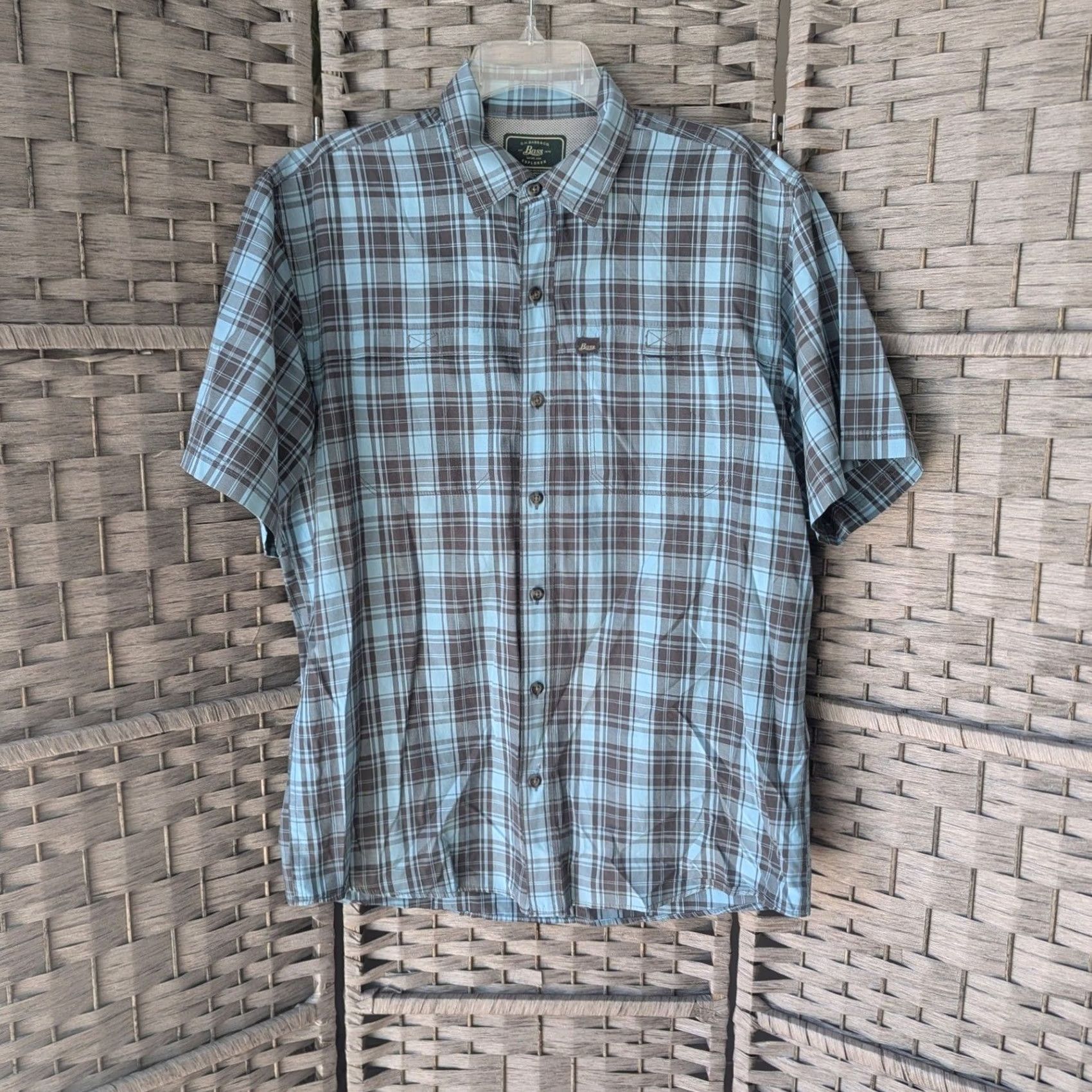 Vintage G.H. Bass Explorer Button-Up Shirt Blue Plaid Short Sleeve Mens M Outdoors Size US M / EU 48-50 / 2 - 2 Thumbnail