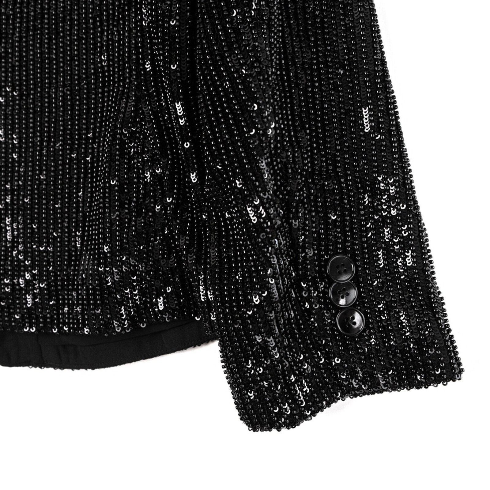Polo Ralph Lauren Polo Ralph Lauren Sequin Cropped Blazer Black NWT Size 6 Size M / US 6-8 / IT 42-44 - 9 Thumbnail