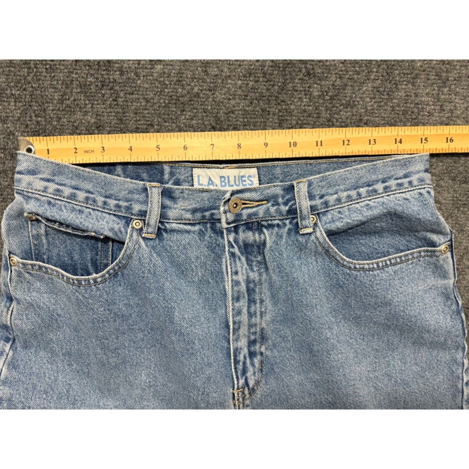 Vintage VINTAGE L.A. Blues Jeans Women's Size 12 Blue Light Wash 30x29 Denim Wide-Leg Jeans Women Size 30" / US 8 / IT 44 - 5 Thumbnail