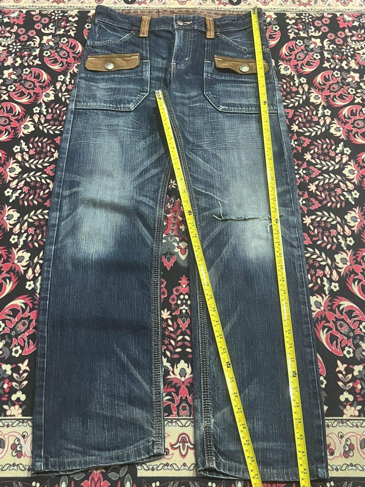 Edwin Edwin XVS Dark Faded Blue Washed Distressed Bush Pants Jeans Size US 30 / EU 46 - 13 Thumbnail