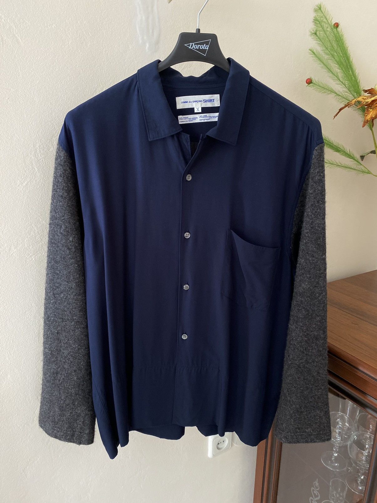 Comme des Garcons × Comme des Garcons SHIRT Comme Des Garcons SHIRT With Wool Sleeves Button Up Shirt Size US M / EU 48-50 / 2 - 1 Thumbnail
