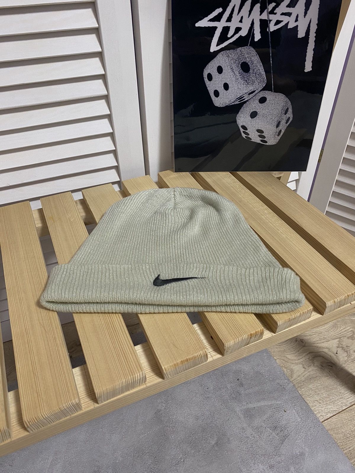 Nike × Vintage Vintage 90’s Nike Reversible Striped Beanie Hat 00’s y2k Size ONE SIZE - 2 Thumbnail