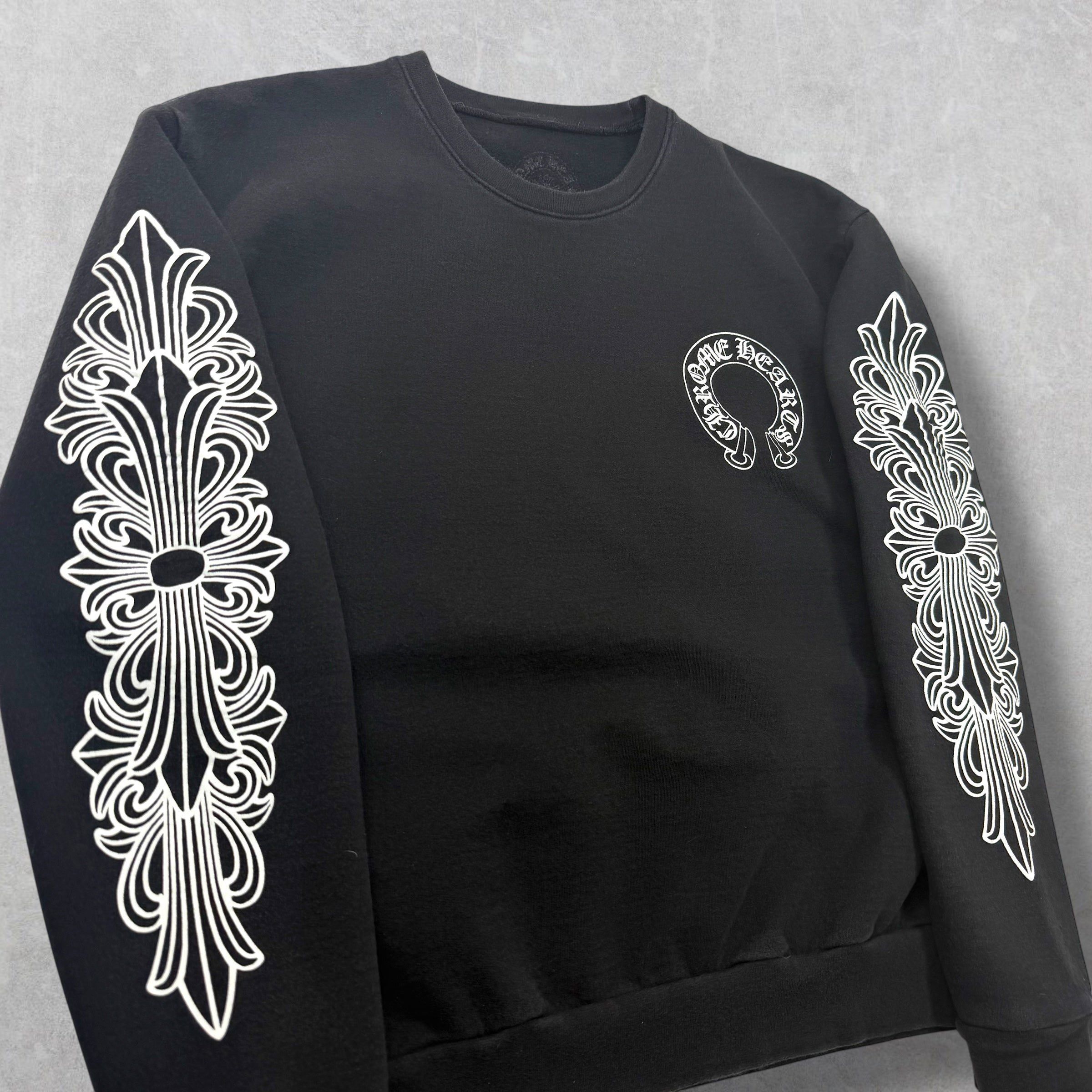 Chrome Hearts Chrome Hearts Horseshoe Floral Crewneck Black S Size US S / EU 44-46 / 1 - 2 Thumbnail