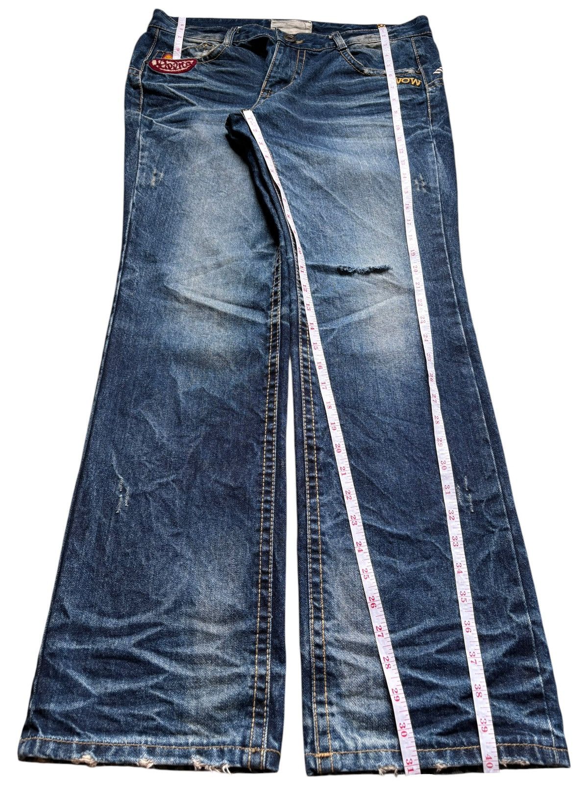 Japanese Brand Vintage Japanese Brand Patch Embellish Mud Wash Loose Jean Size US 34 / EU 50 - 13 Thumbnail