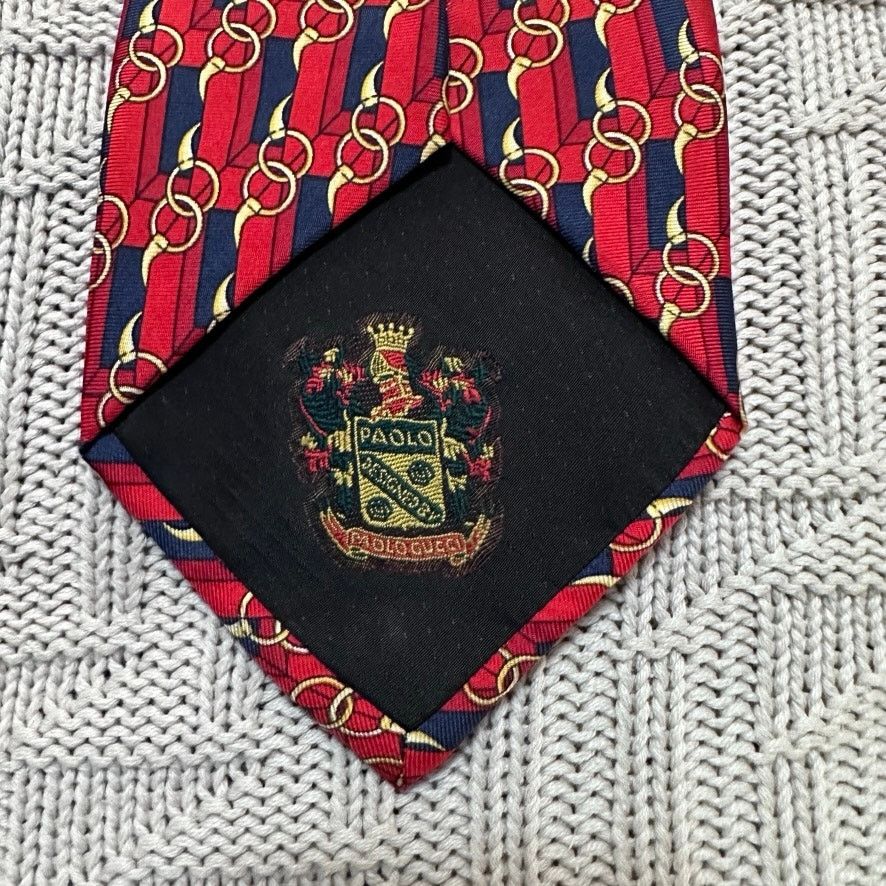 Gucci Vintage Gucci red horse bit print silk tie Size ONE SIZE - 4 Thumbnail
