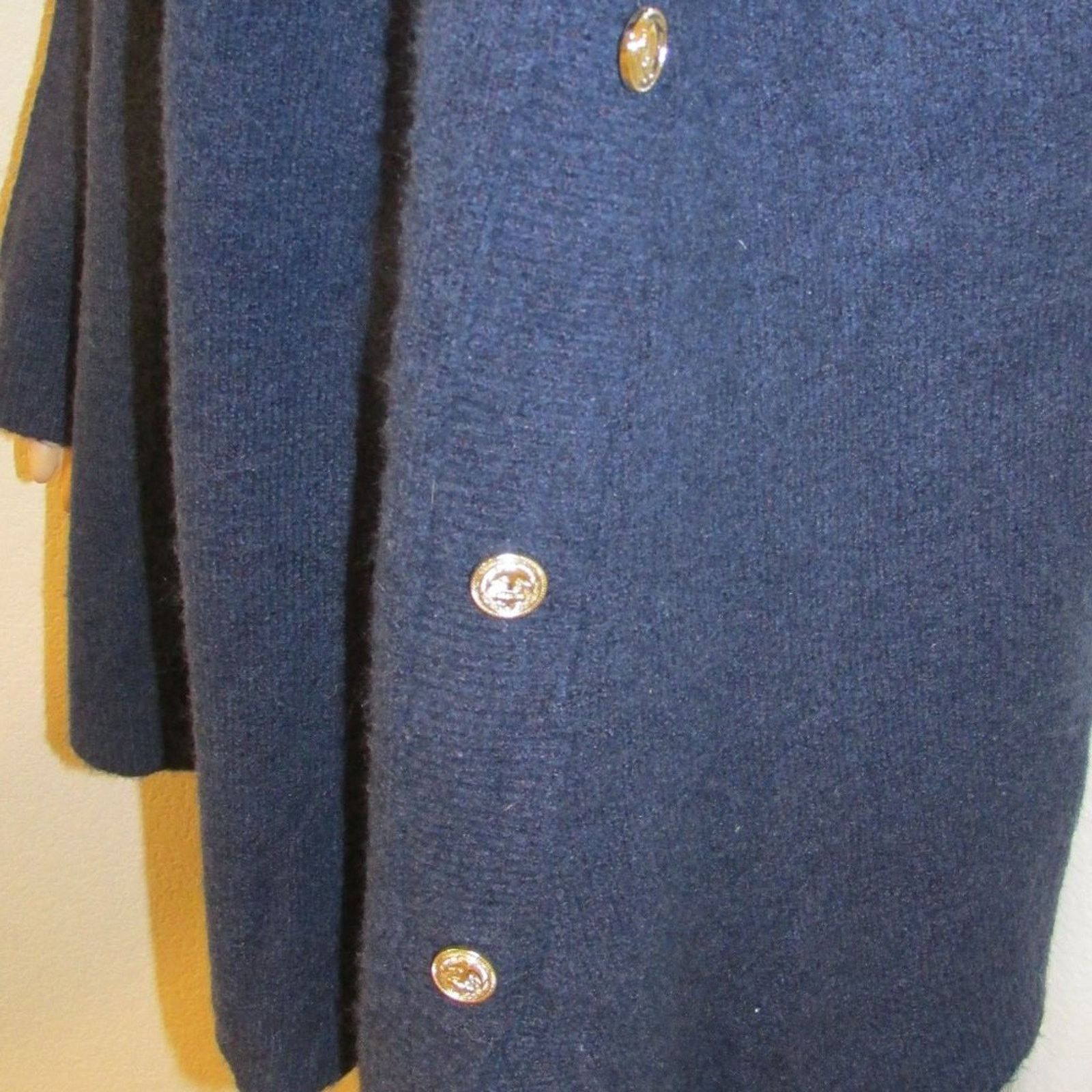 Other Ellos Navy Blue Button Pullover Stretchy Long Sleeve Sweater Size L / US 10 / IT 46 - 6 Thumbnail
