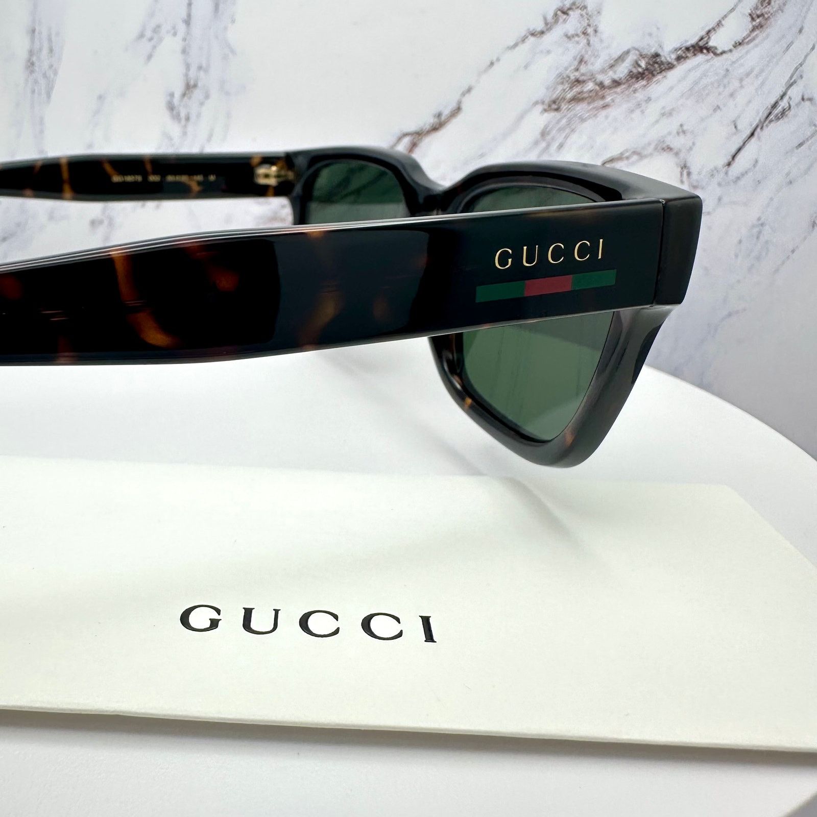 Gucci New GUCCI Sunglasses Brown Gold Red Green Web 55-20-145 mm Size ONE SIZE - 6 Thumbnail