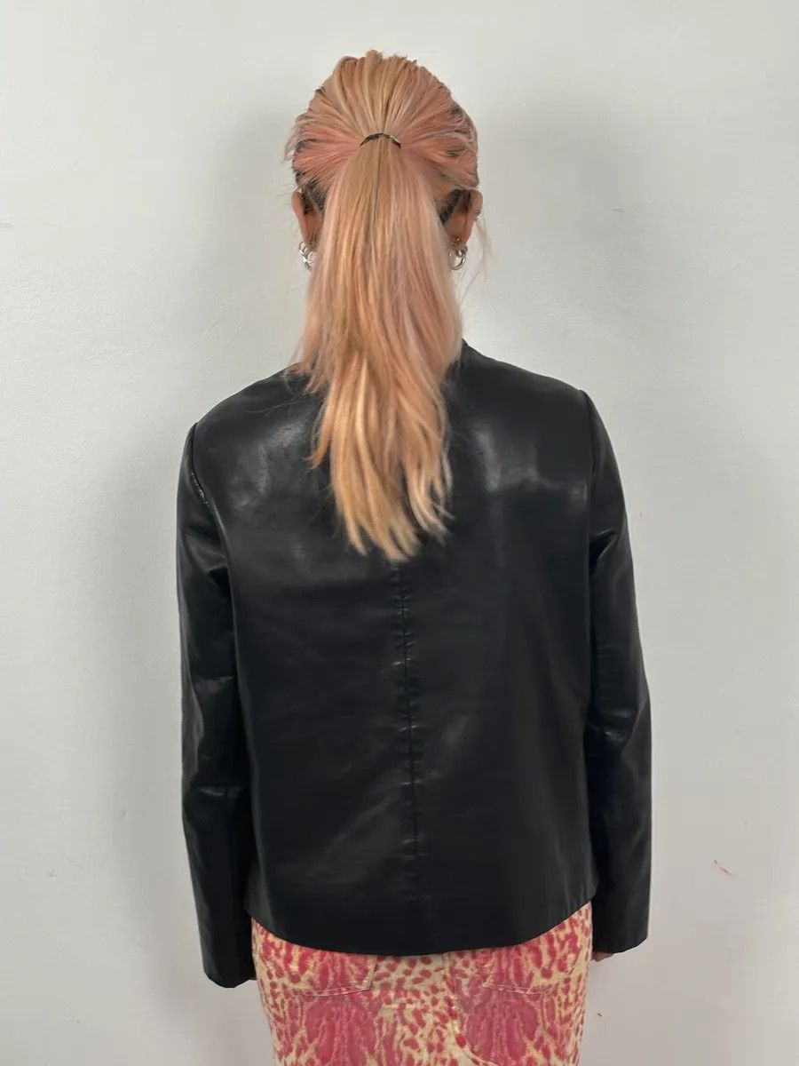 Prada AW1999 Prada Black Minimalist Biker Leather Jacket Size M / US 6-8 / IT 42-44 - 3 Thumbnail