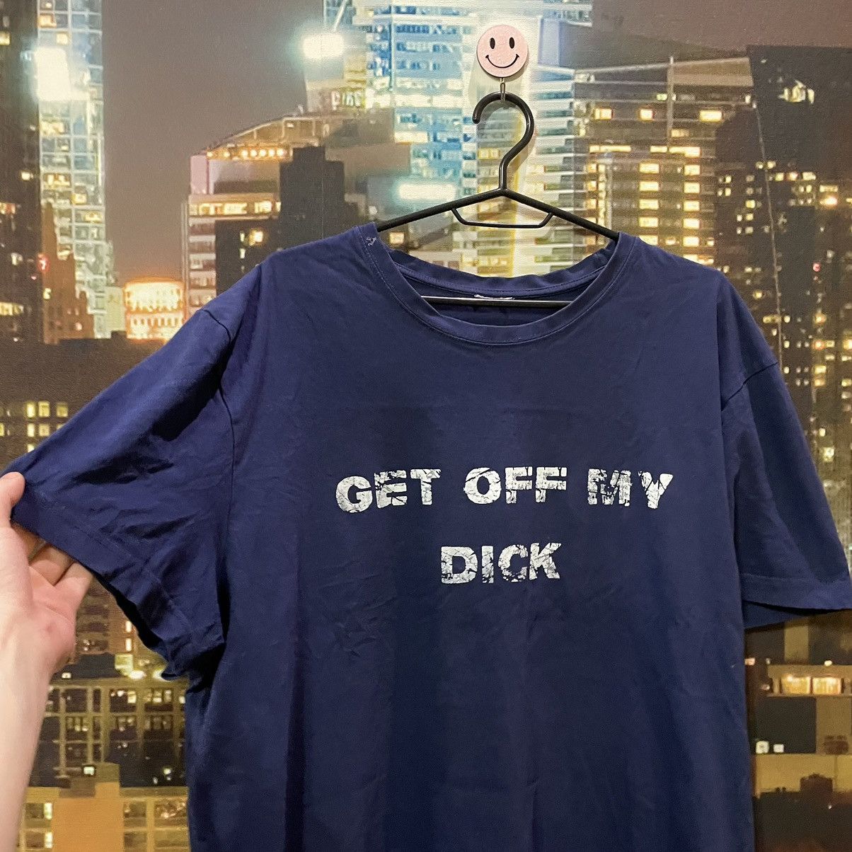 Vintage Vintage 90s Graphic Tee Humor Streetwear Navy Oversized XL Size US XL / EU 56 / 4 - 4 Thumbnail