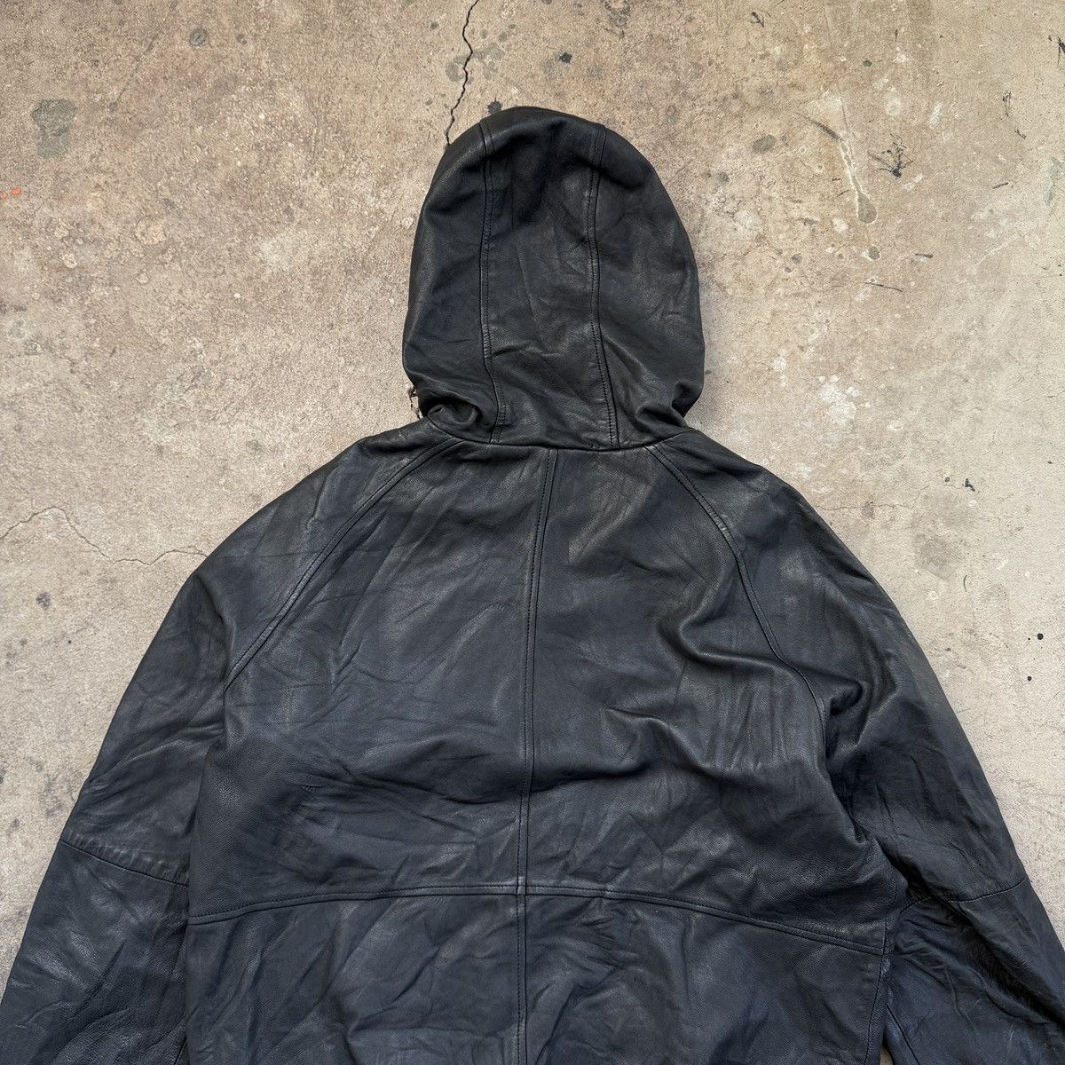 If Six Was Nine Arvust Avant Garde Hooded Leather Jacket Size US L / EU 52-54 / 3 - 9 Thumbnail