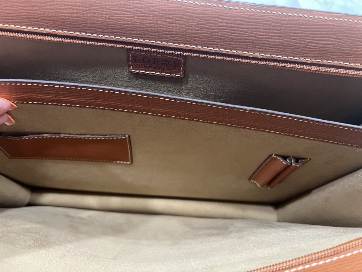 Loewe Loewe Structured Leather Briefcase Tote – Tan Calfskin Size ONE SIZE - 4 Thumbnail