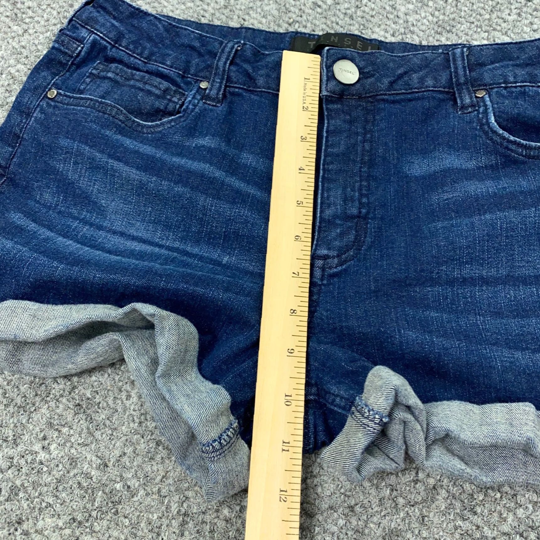 Denime Stitch Fix Tinsel Jeans Shorts Womens Size 30 Blue Denim Mid-Rise Stretch Roll Hem Size 33" - 6 Thumbnail